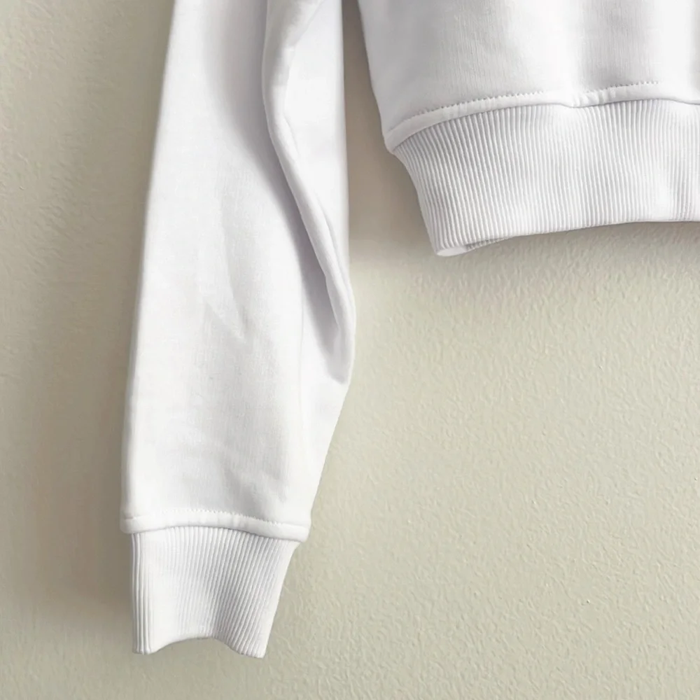Fiorucci Milan Crop Crew Sweatshirt White