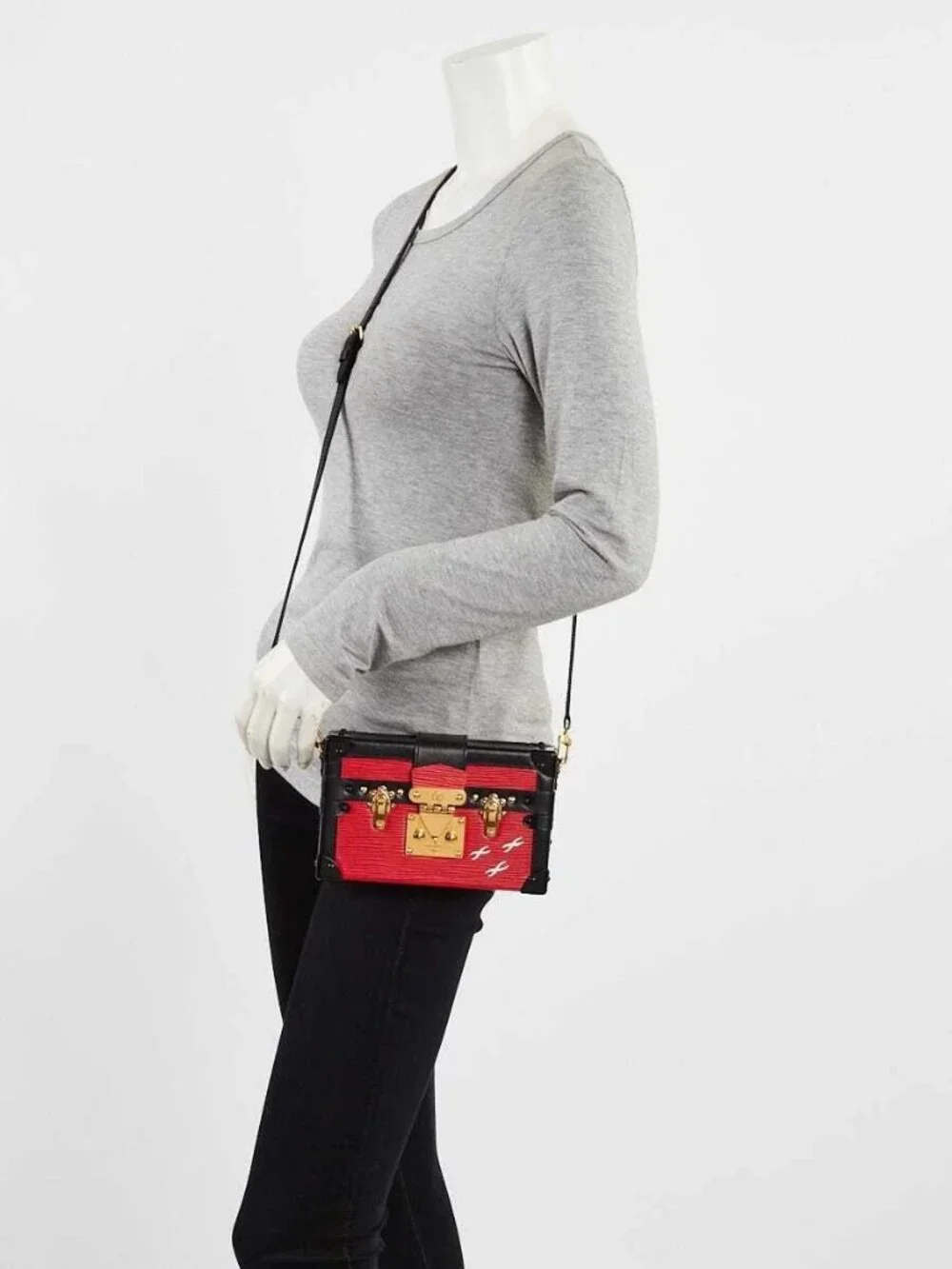 Louis Vuitton Coquelicot Epi Leather Petit Malle Bag