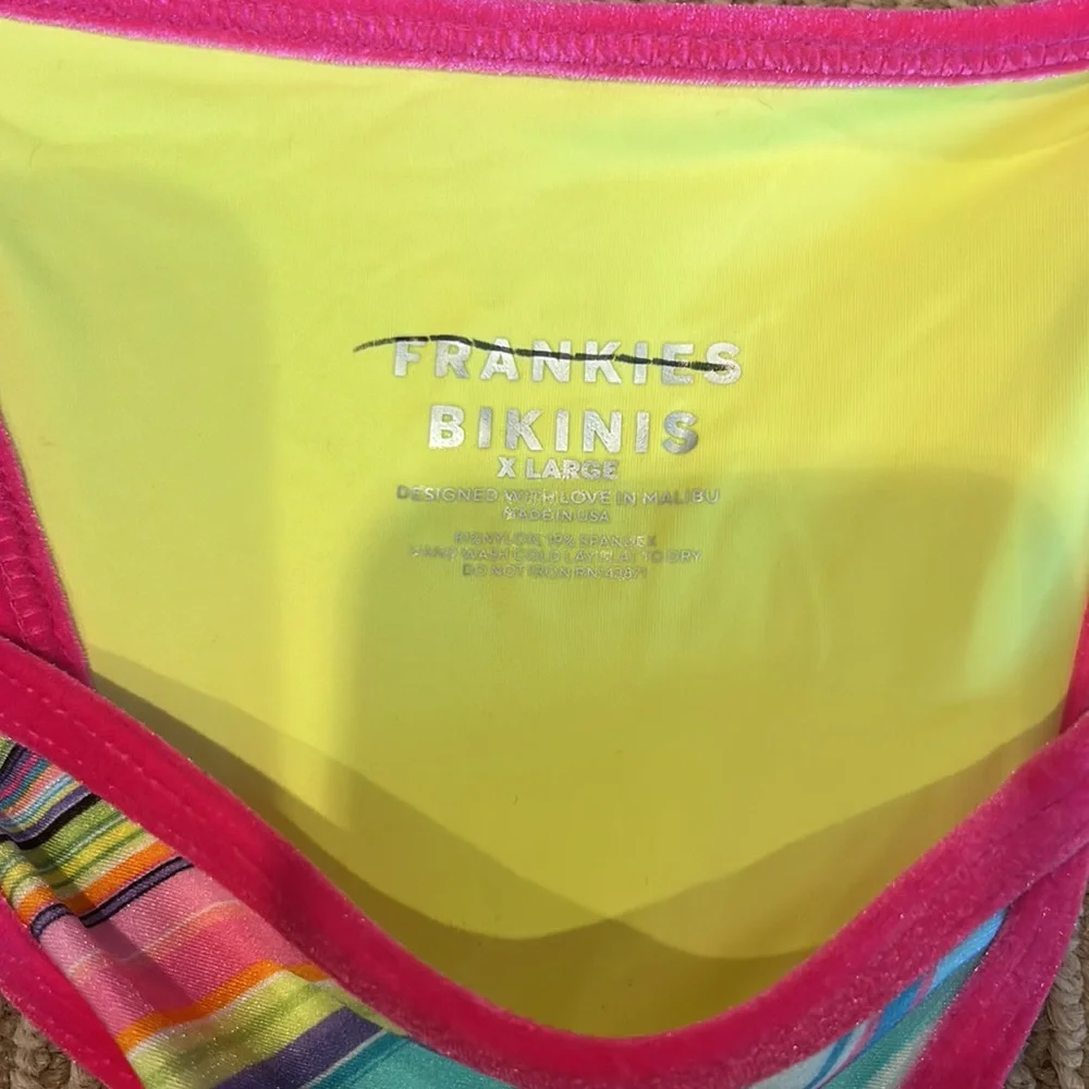 NWT FRANKIES bikini hazel shine bottom in rainbow swirl size XL
