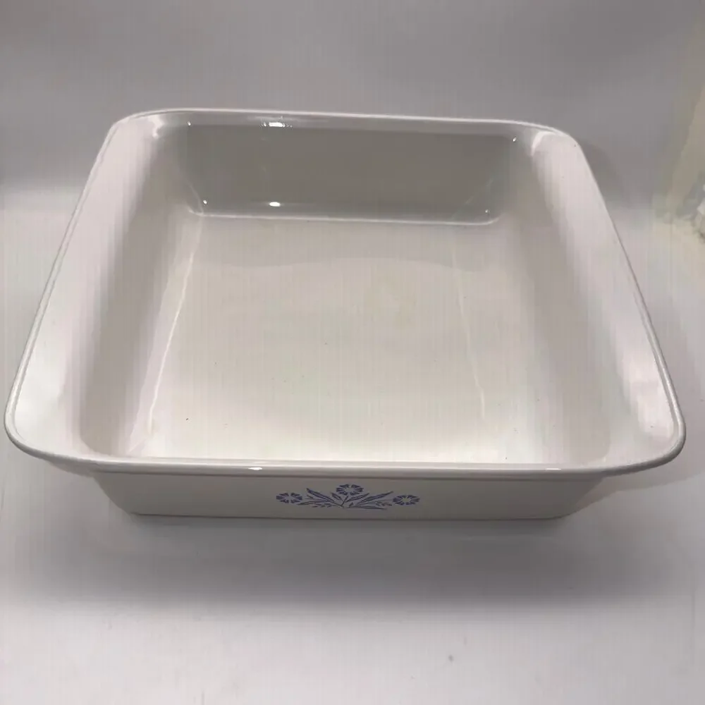 Corning Ware Blue Cornflower P-322 8x8x2 Square Baking Dish Casserole Pan