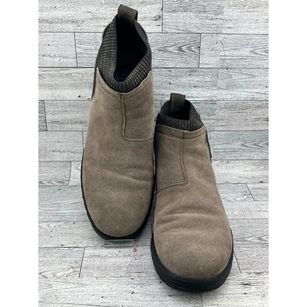 Hey Dude Scott Suede Fossil Men Chelsea‎ Boots Size 10 Slip On Brown 112384962