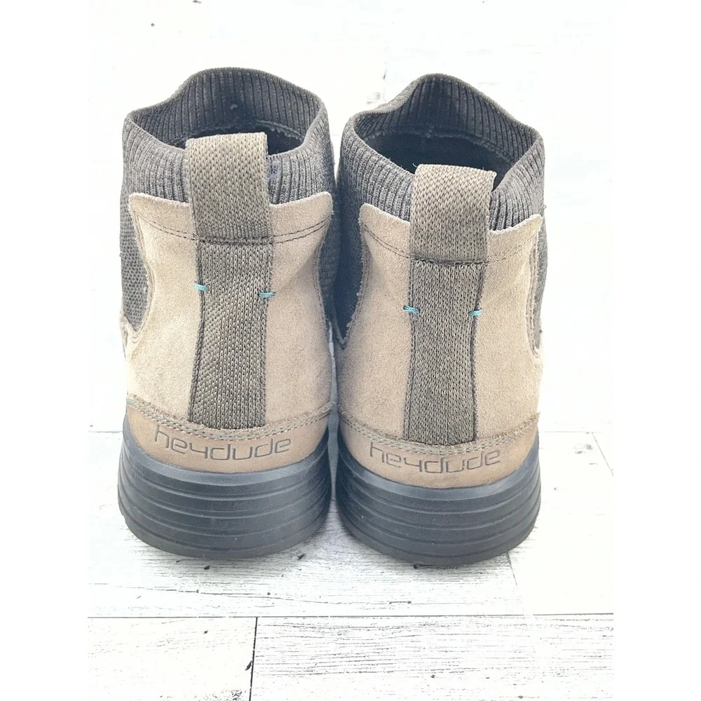Hey Dude Scott Suede Fossil Men Chelsea‎ Boots Size 10 Slip On Brown 112384962