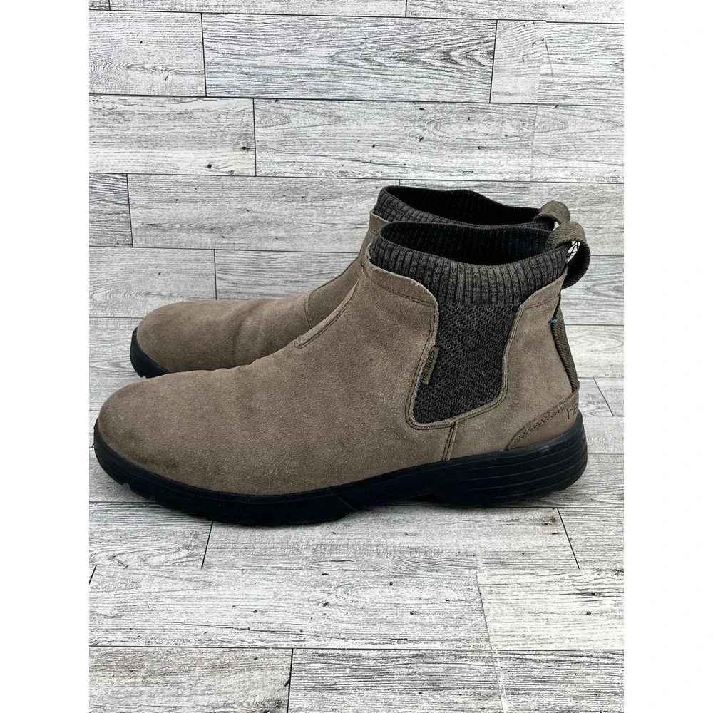 Hey Dude Scott Suede Fossil Men Chelsea‎ Boots Size 10 Slip On Brown 112384962