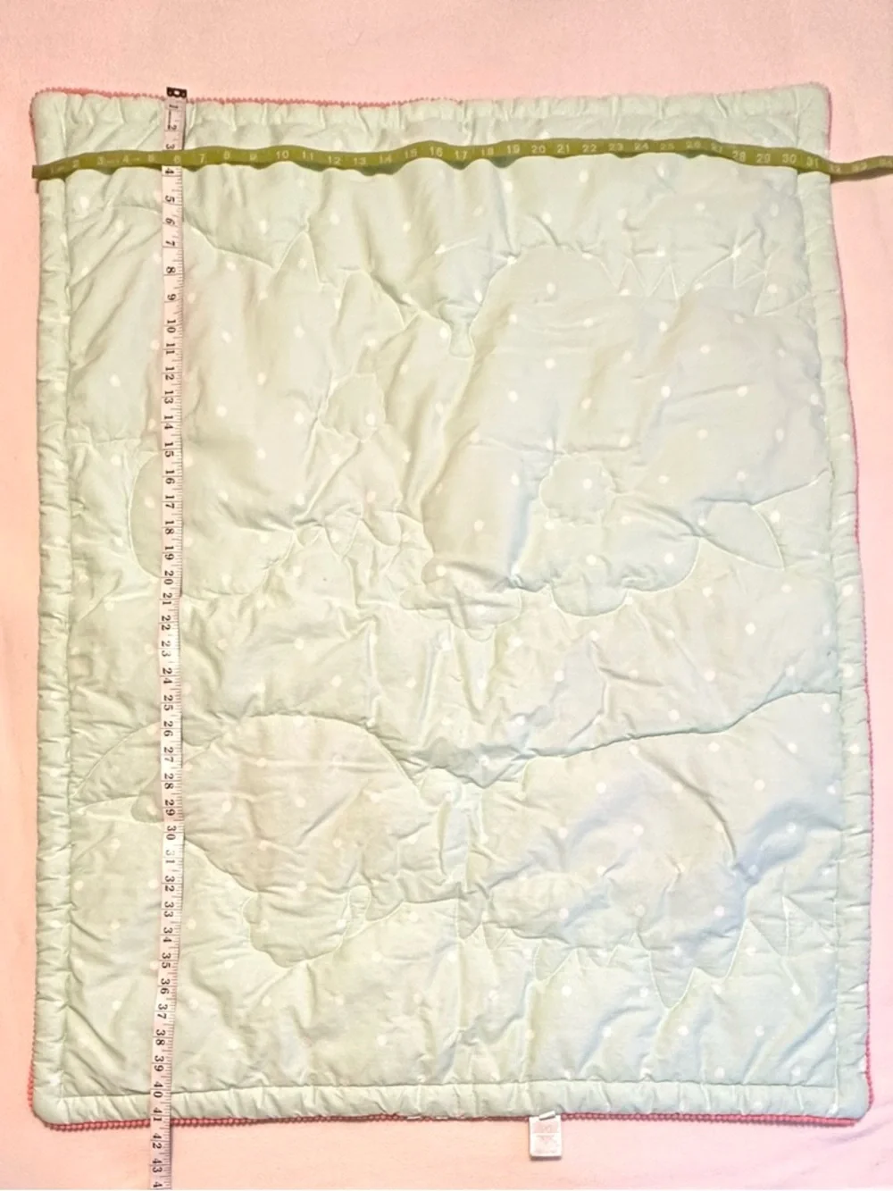 Cloud Island Floral Cotton Quilt Reversible Mint Polka Dots Baby Crib Blanket