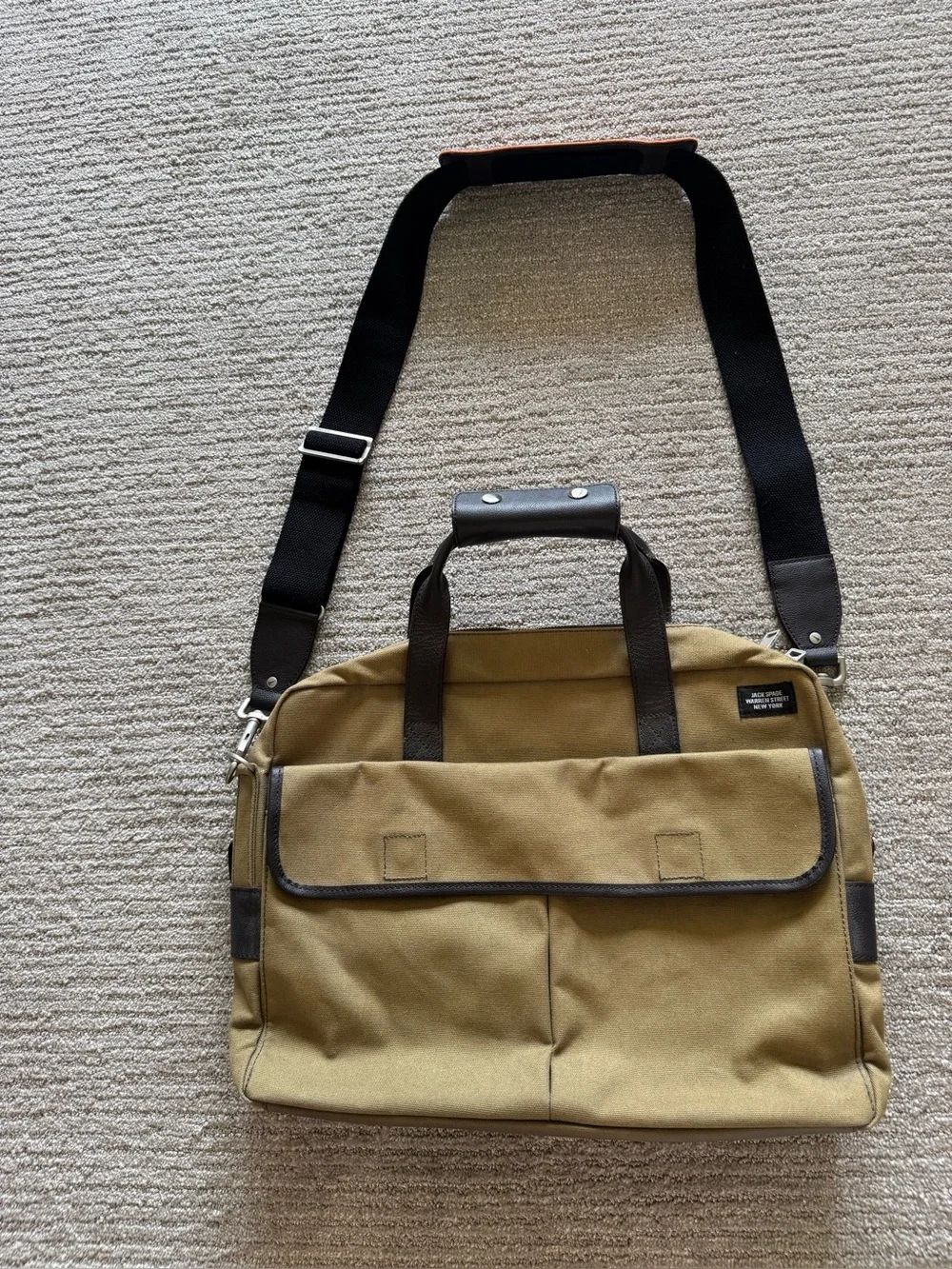 Vintage Jack Spade Warren Street Canvas & Leather Commuter Briefcase
