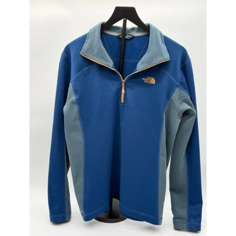 The North Face Men's M Blue 1/4 Zip Fleece Pullover Lightweight Jacket