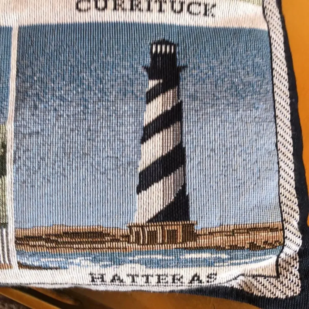 NC Lighthouses Woven 11-1/2” Square‎ Pillow