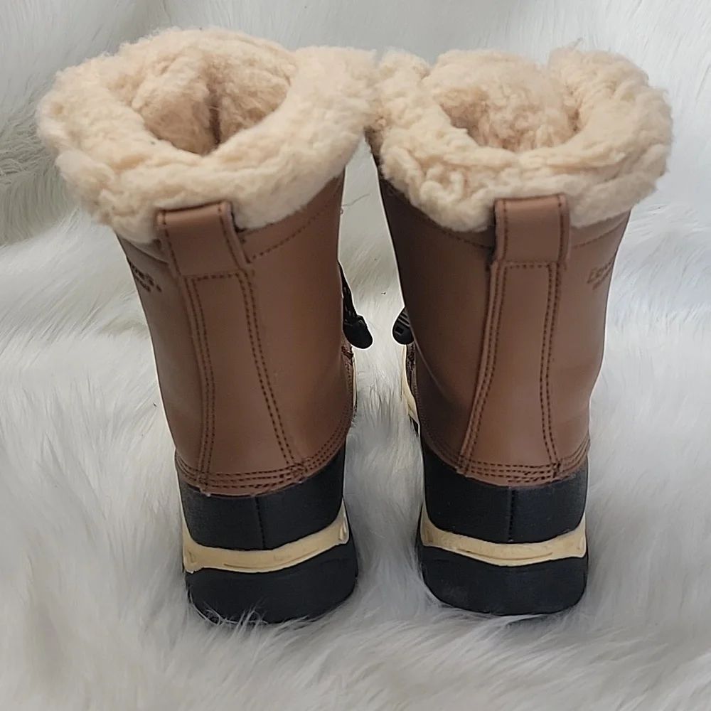 BEARPAW Kelly Youth Faux Leather Wool Blend Lining Lace Up Winter‎ Ankle Boots 1
