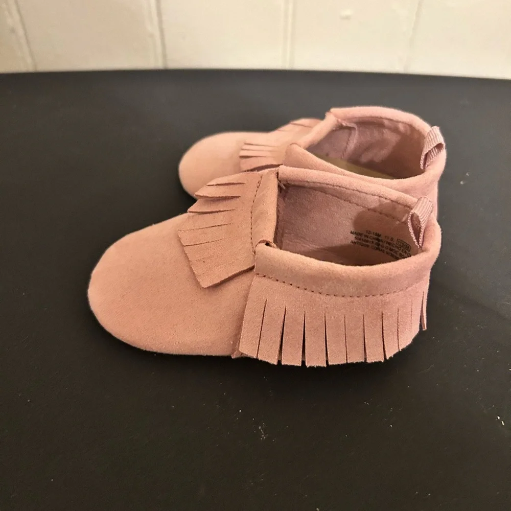 New Old Navy Baby Moccasins/Antique Coral- Pink/12-18 Months/Size 11.5 Toddler