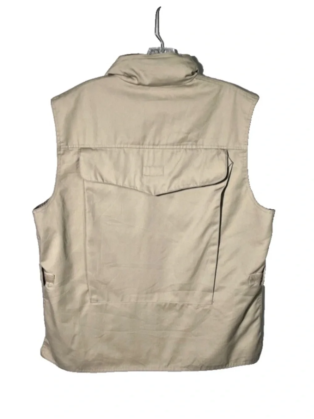 VTG 1980s Banana Republic Safari Travel Utility Vest Tan Khaki Multi-Pocket Sz L