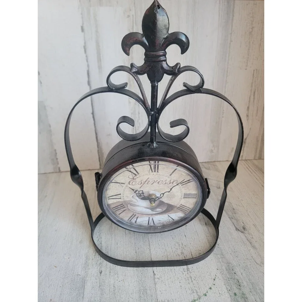 Pier‎ 1 clock Rustic expresso cappuccino home decor