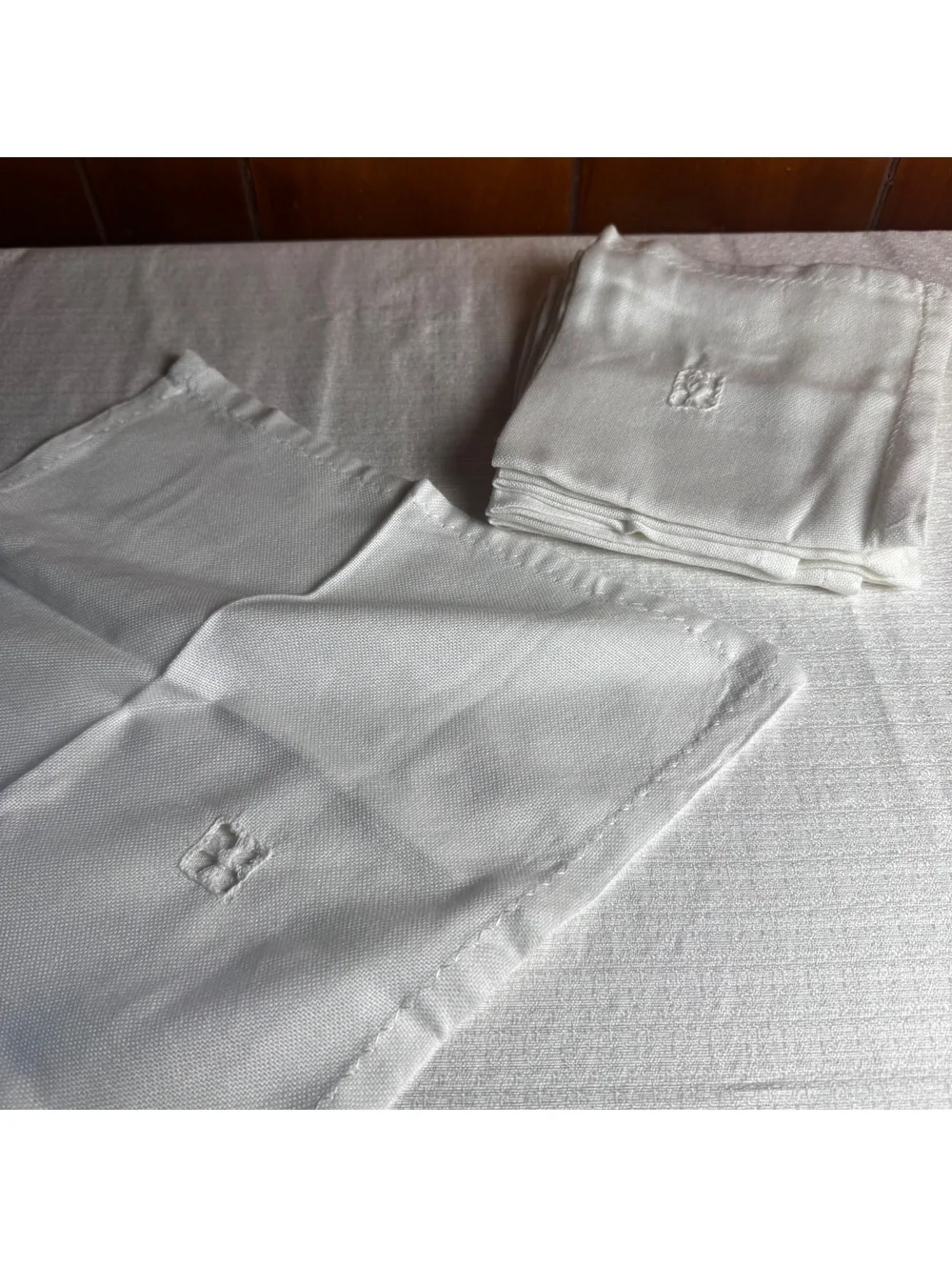 Vintage Tessitura Pardi Set of 4 Olive Green Cotton Napkins 20 Inch Table Linens