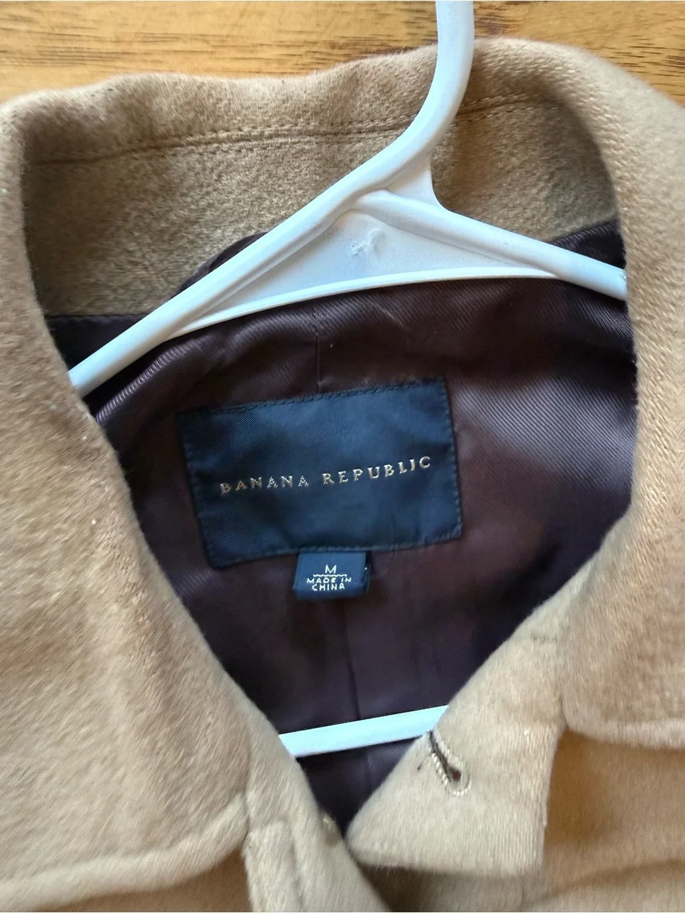 Banana Republic Tan Wool Blend Single-Breasted Pea Coat