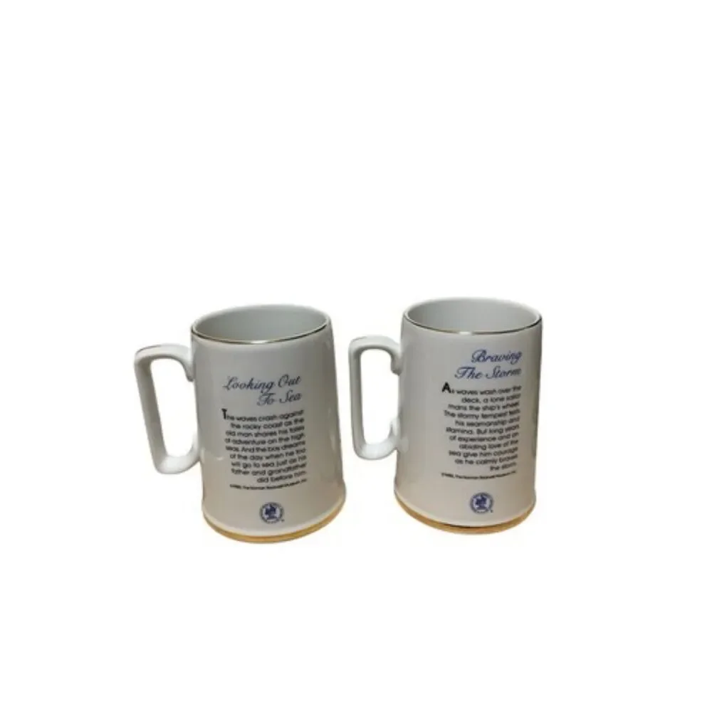 VTG‎ 85s Norman Rockwell Museum Set of 2 Nautical Themed Coffee/Tea Mug