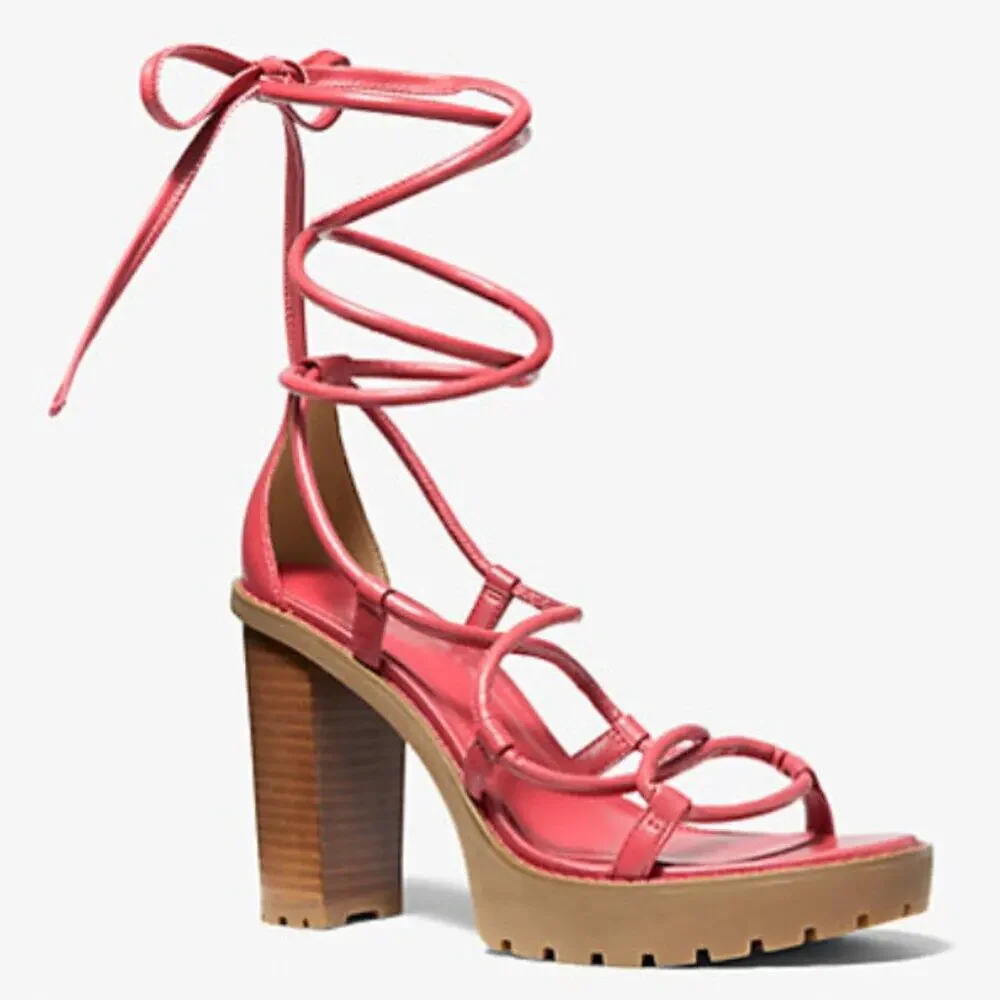 Michael Kors Vero Leather Platform Sandal Size 7.5 New