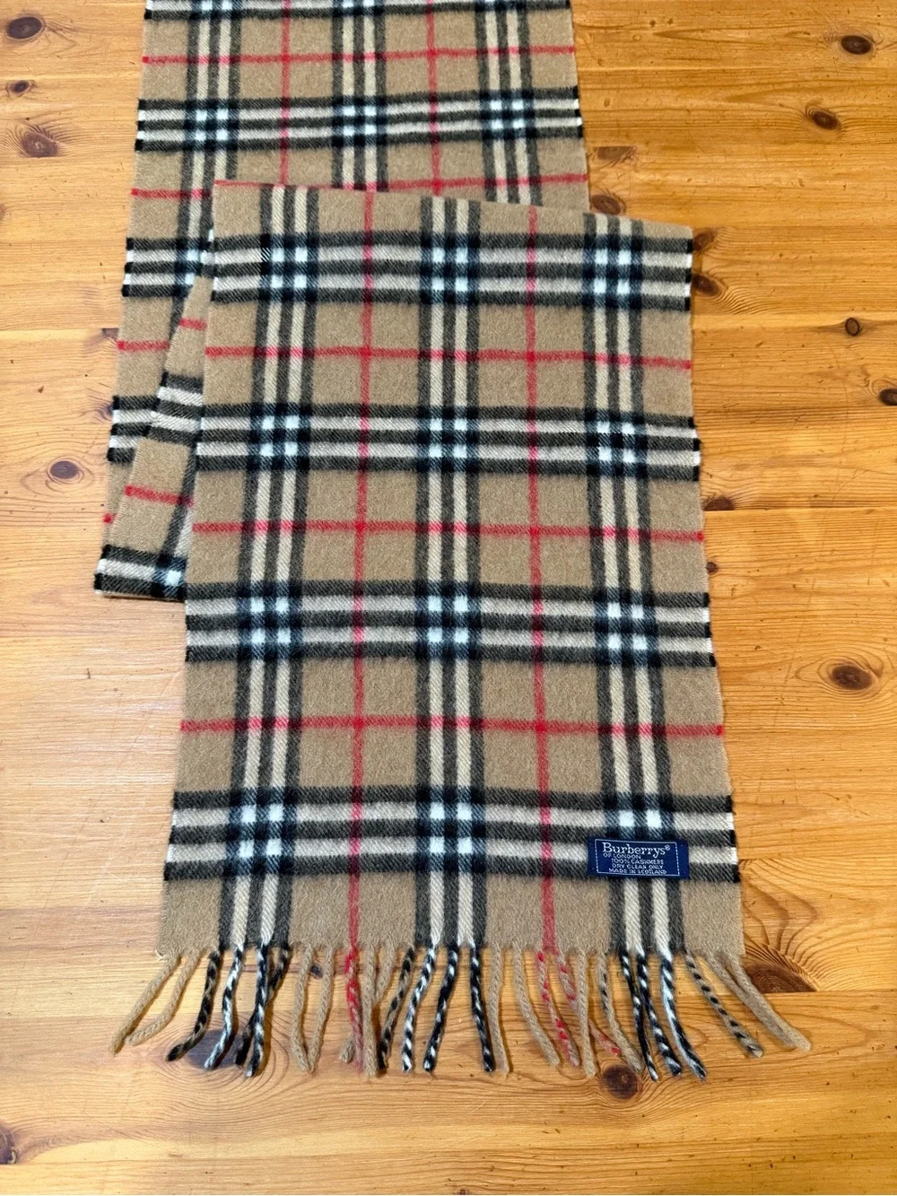 Vintage Burberrys of London 100% Cashmere Nova Check Made In Scotland