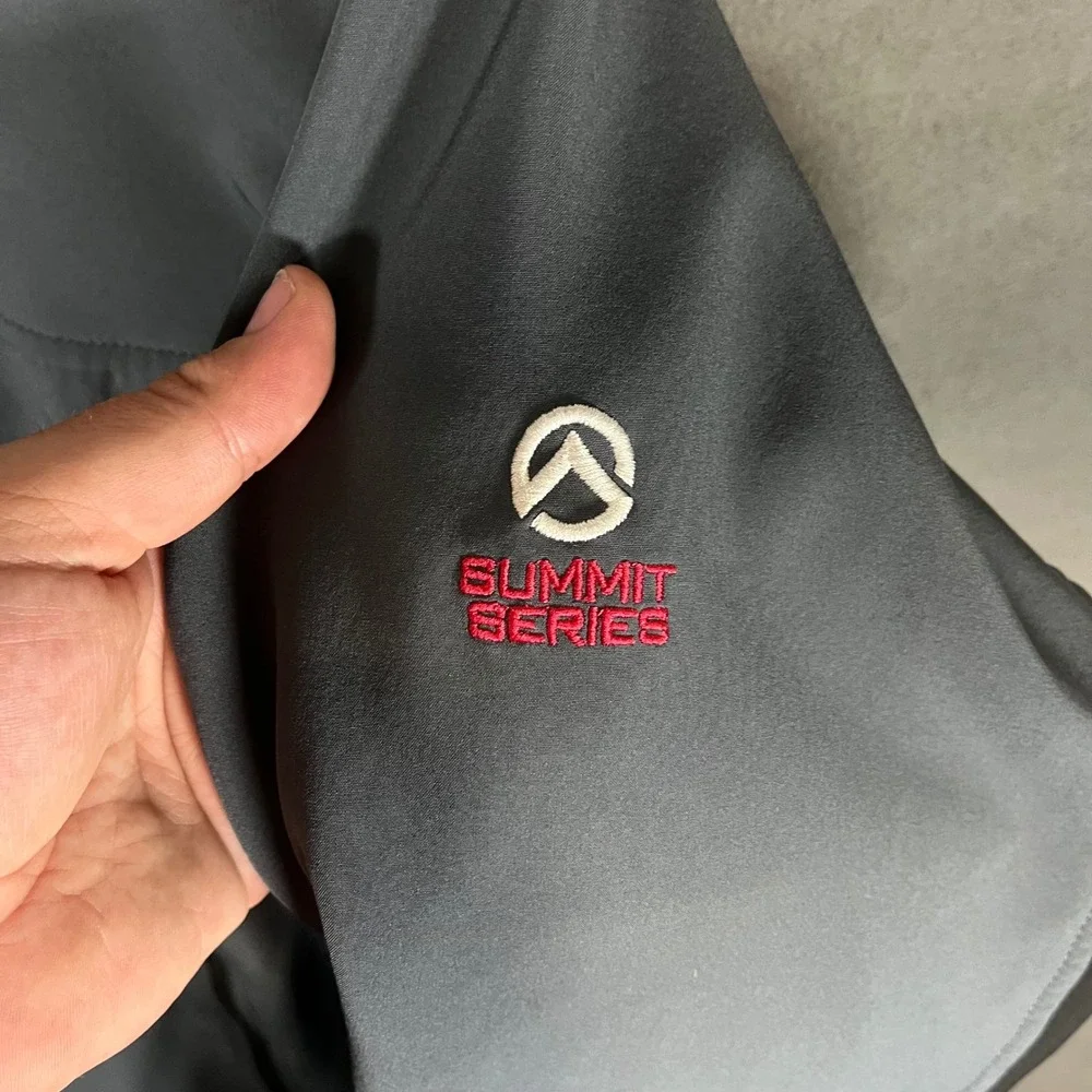 The North Face Summit Series Softshell Jacket Mens Grey Black Full Zip Fleece