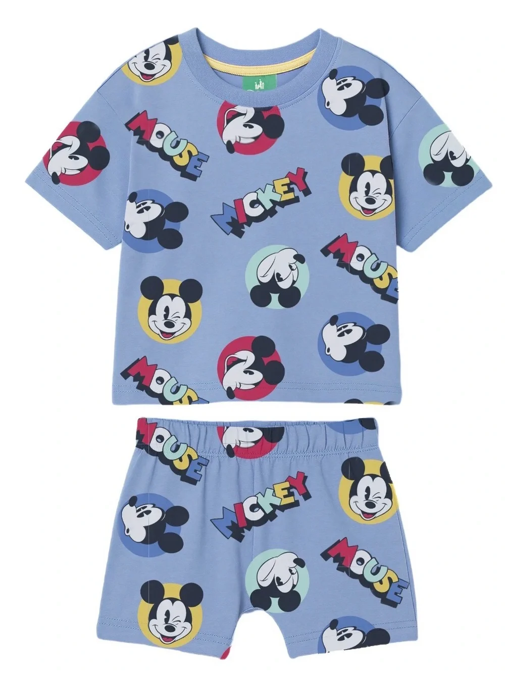 (451)Blue Mickey Mouse Kids - Short Sleeve & Shorts