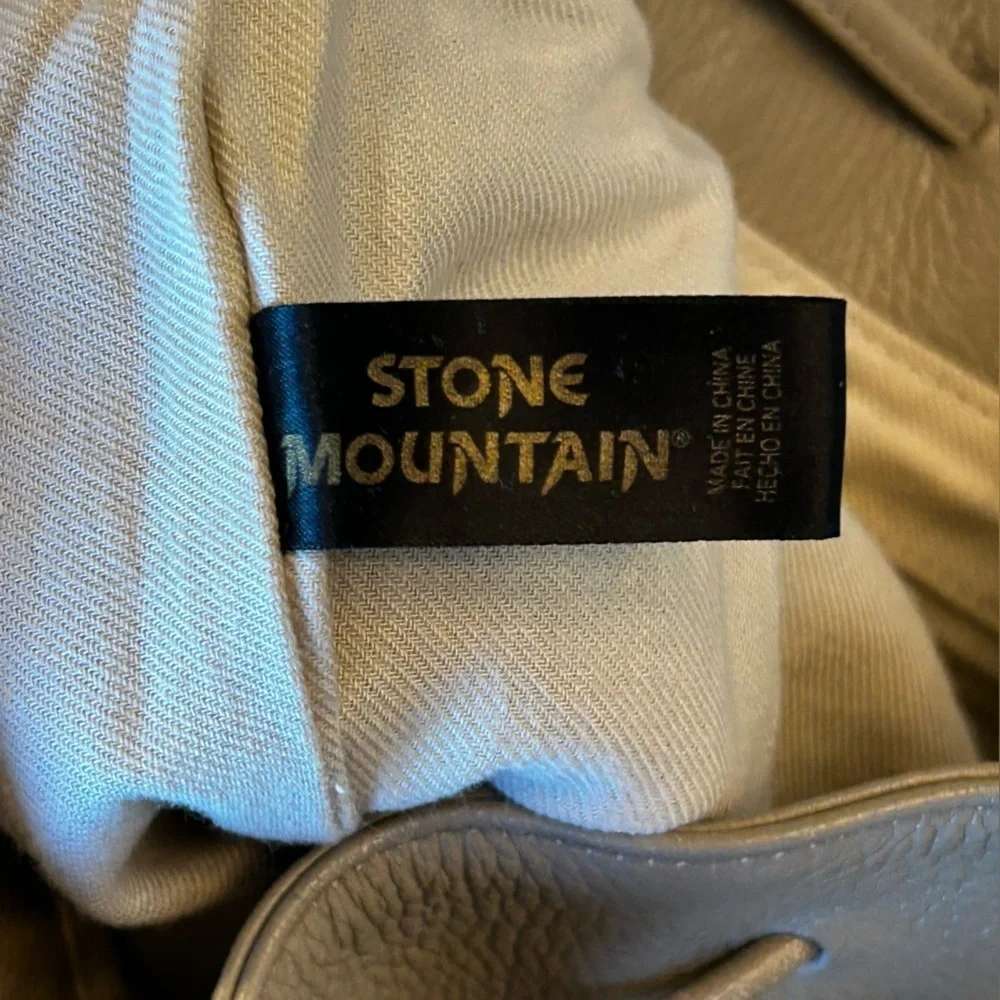 Stone Mountain Taupe Leather Satchel Drawstring