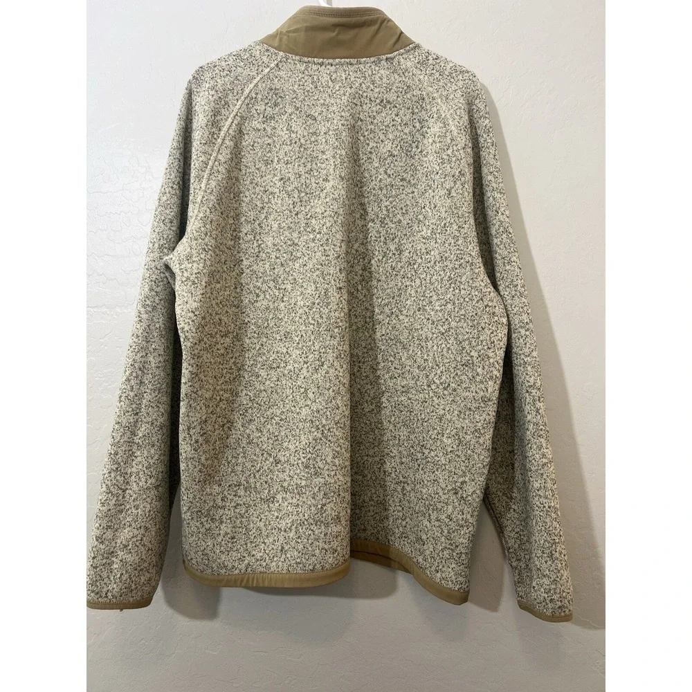 North Face size XL Beige Gray Tan half zip Sweater Knit pullover Outdoor Fleece