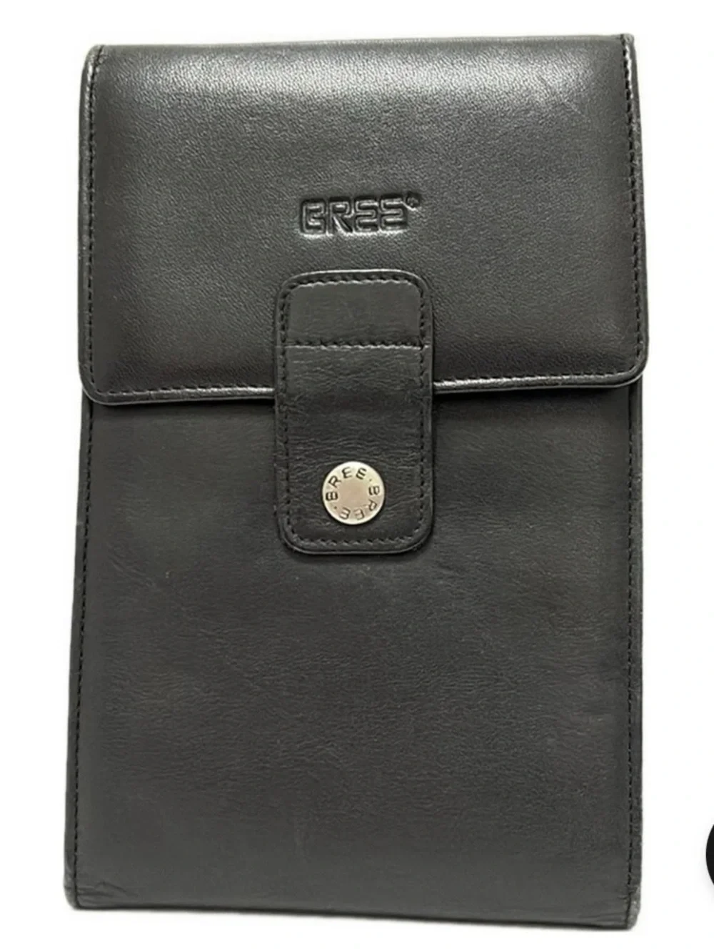 BREE Black Leather Crossbody Wallet Minimalist Luxury Men Travel Designer Bag
