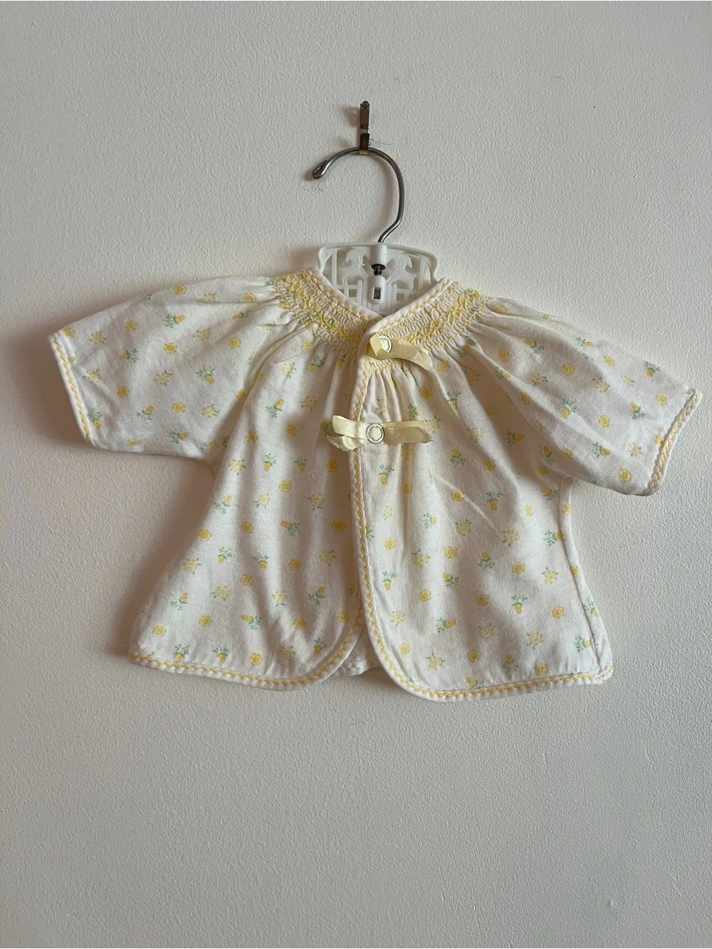 Carter's 1960s Vintage Yellow and White Floral Baby Jacket
