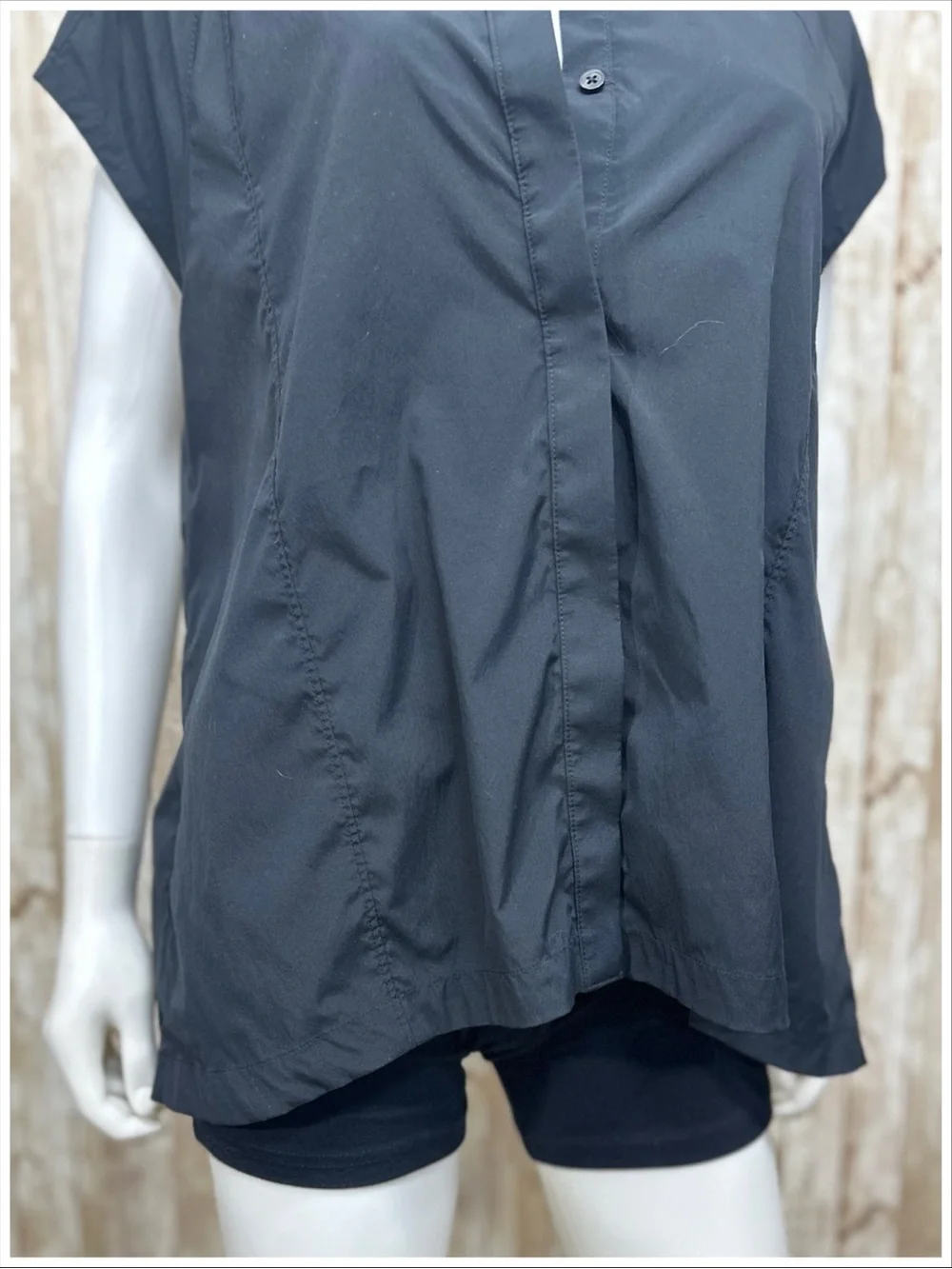 Athleta Performance Poplin Popover Top | Black | #587913 | [D13]