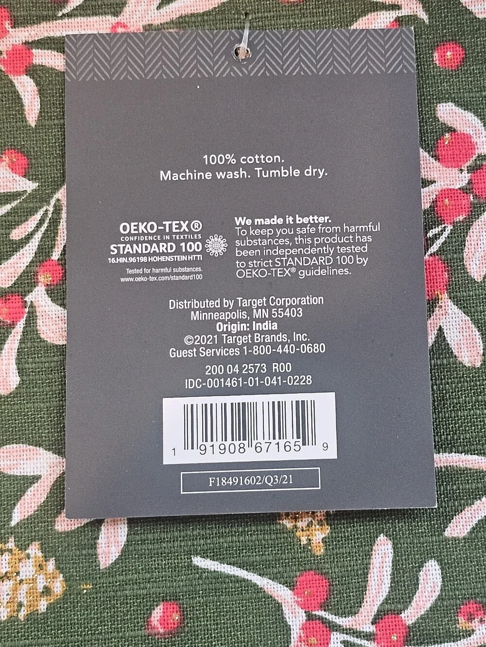Threshold cotton kitchen tags