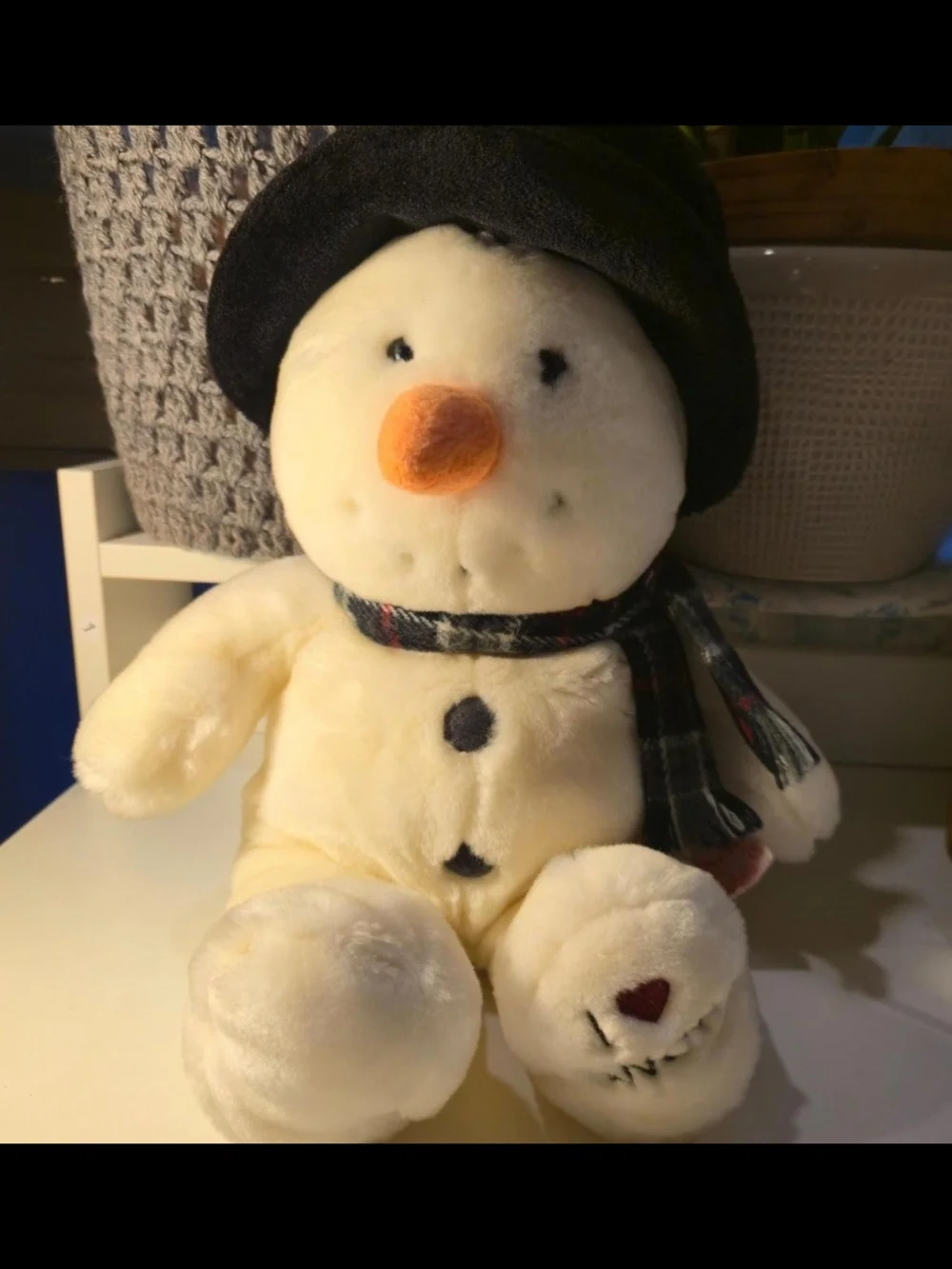Snowflake Plush Tagged Stuffed Toy - Cream with Pink Tag