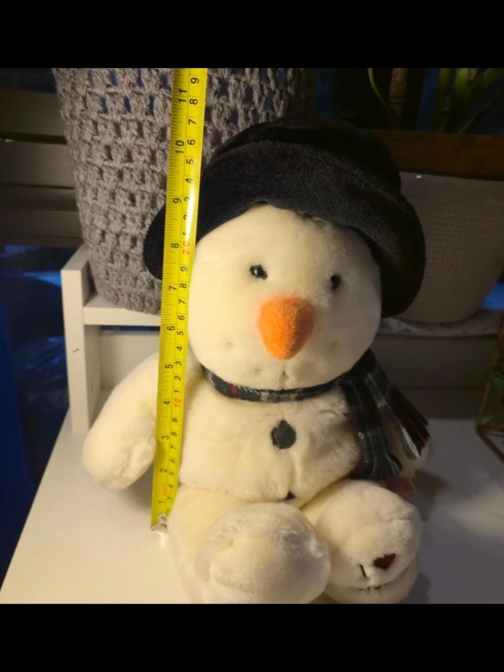 Snowflake Plush Tagged Stuffed Toy - Cream with Pink Tag