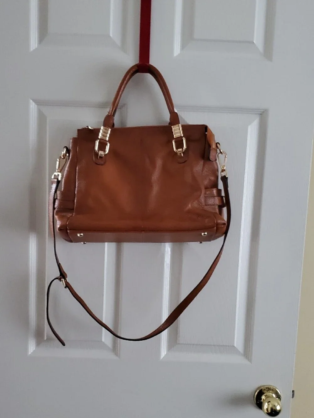 Leather Satchel Handbag in Brown - Classic Women's Bag