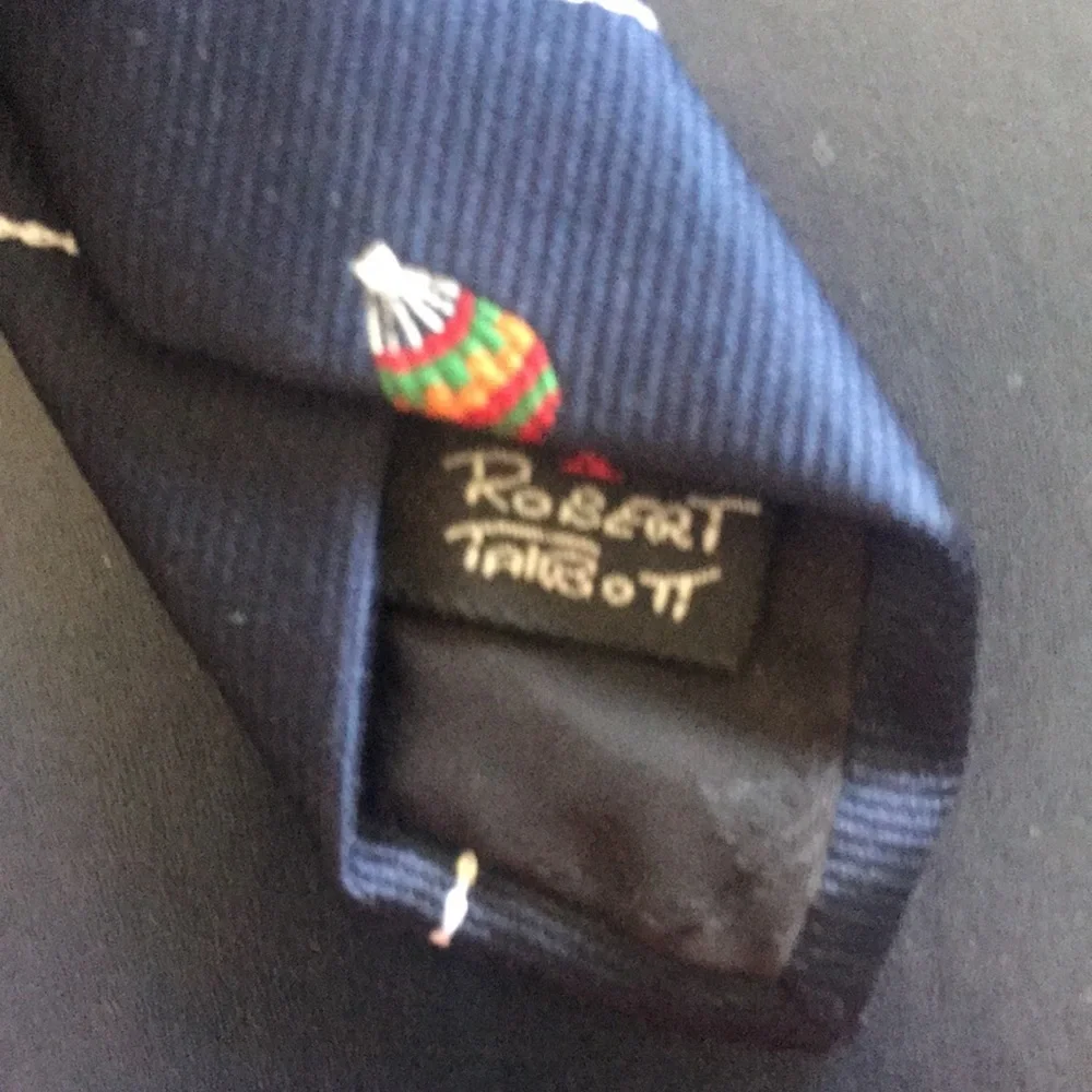 Robert Talbot hand sewn for Alan’s navy blue silk poly tie air balloons