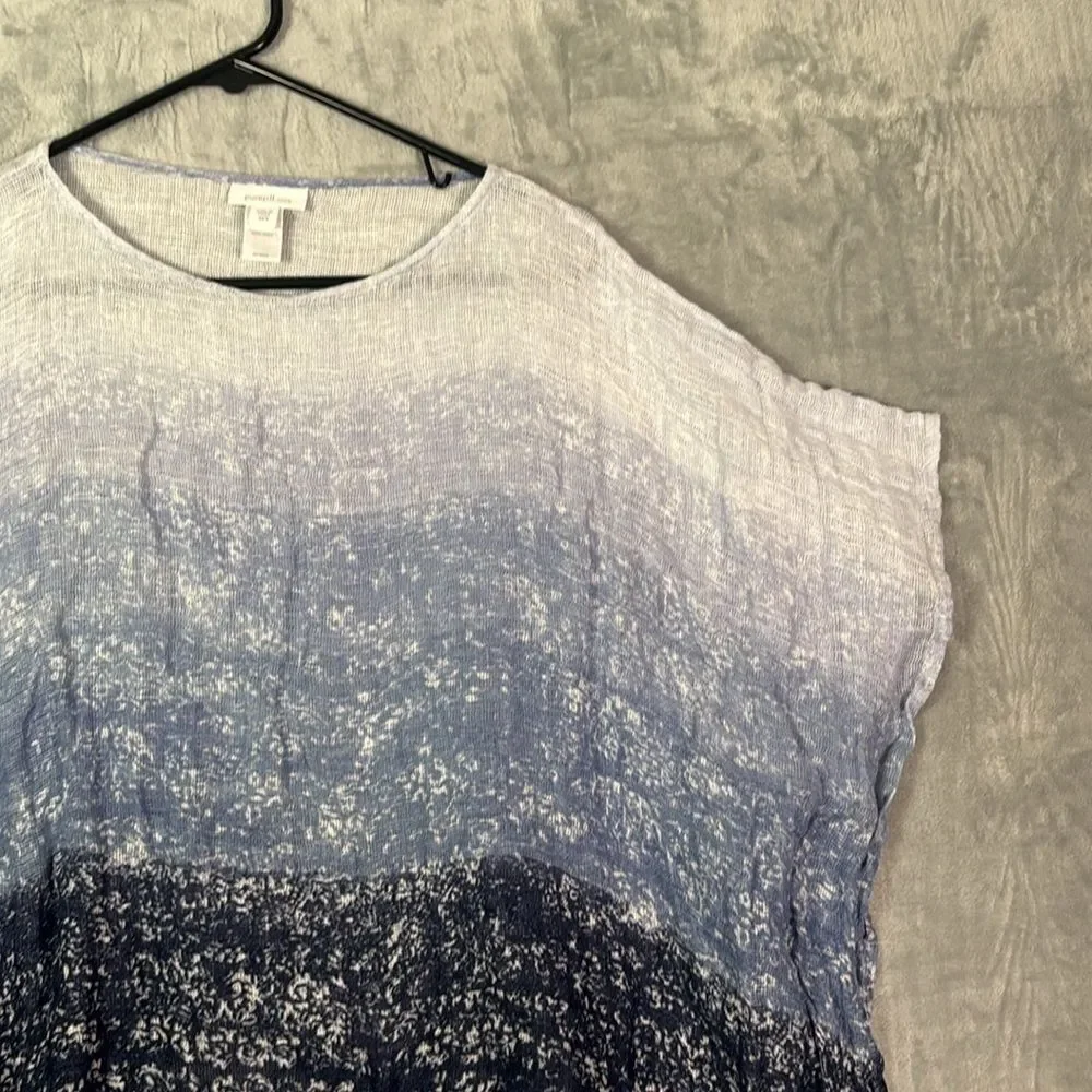 Pure jill J. Jill Linen Gray Blue Ombré Cropped Shoulder Wrap Overlay Size XS/S