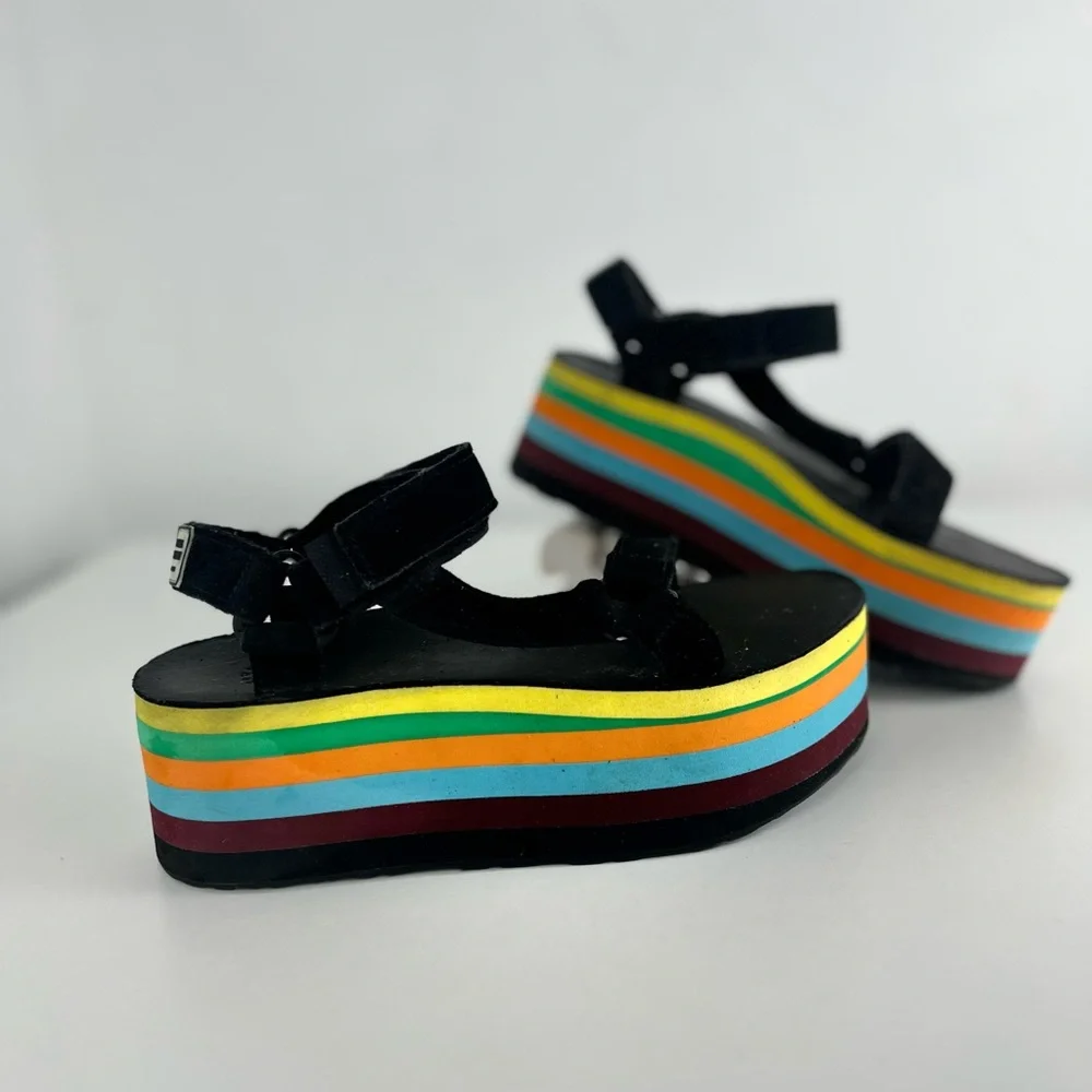 Teva x Opening Ceremony Rainbow Platform Sandals chunky strap festival retro