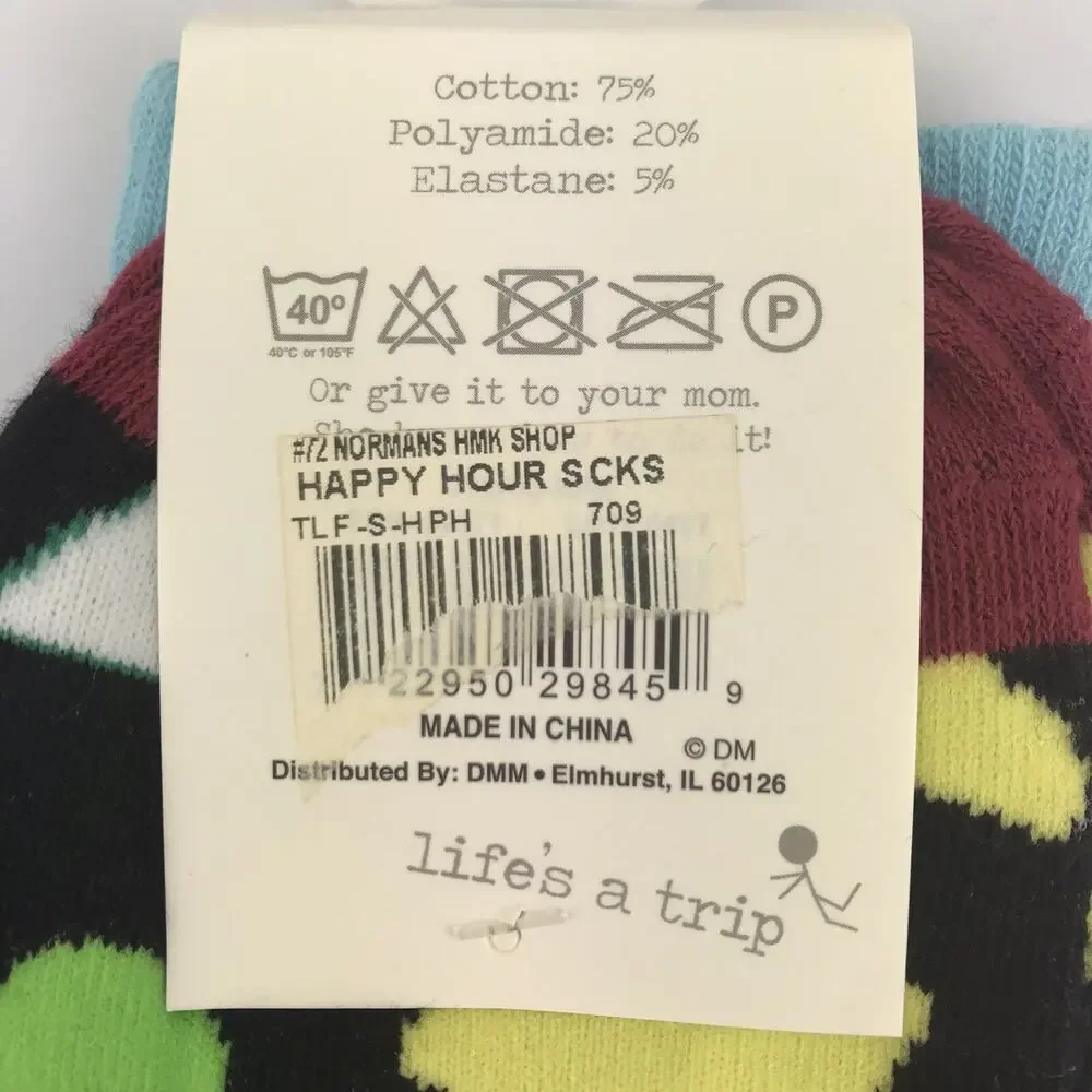 NWT Two Left Feet Co Happy Hour Drinks Socks Small Feet Women 5.5-9.5 Men 5-8