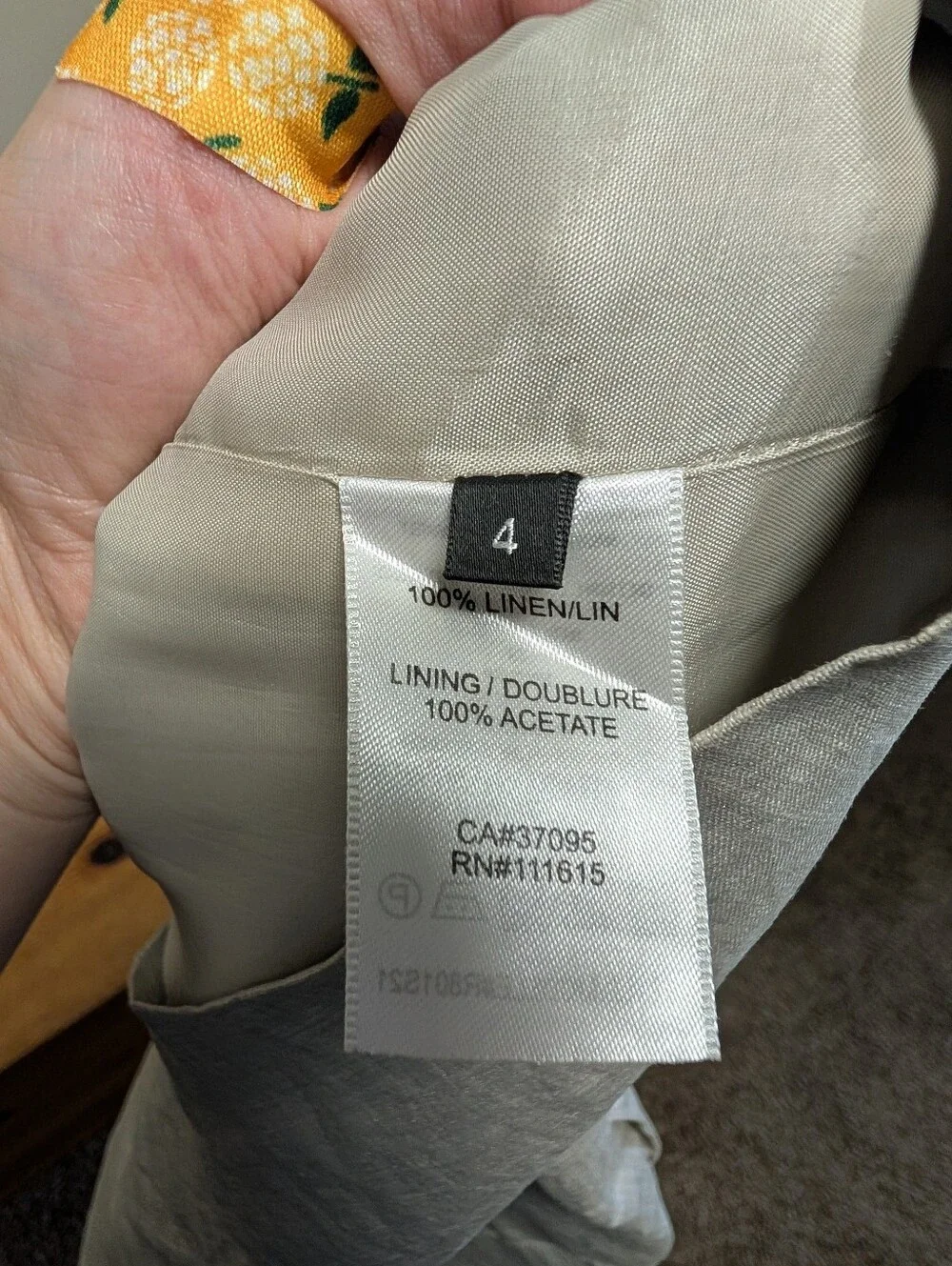Robert Rodriguez 100% Linen Pencil Skirt Size 4 Neutral Beige With Shimmer