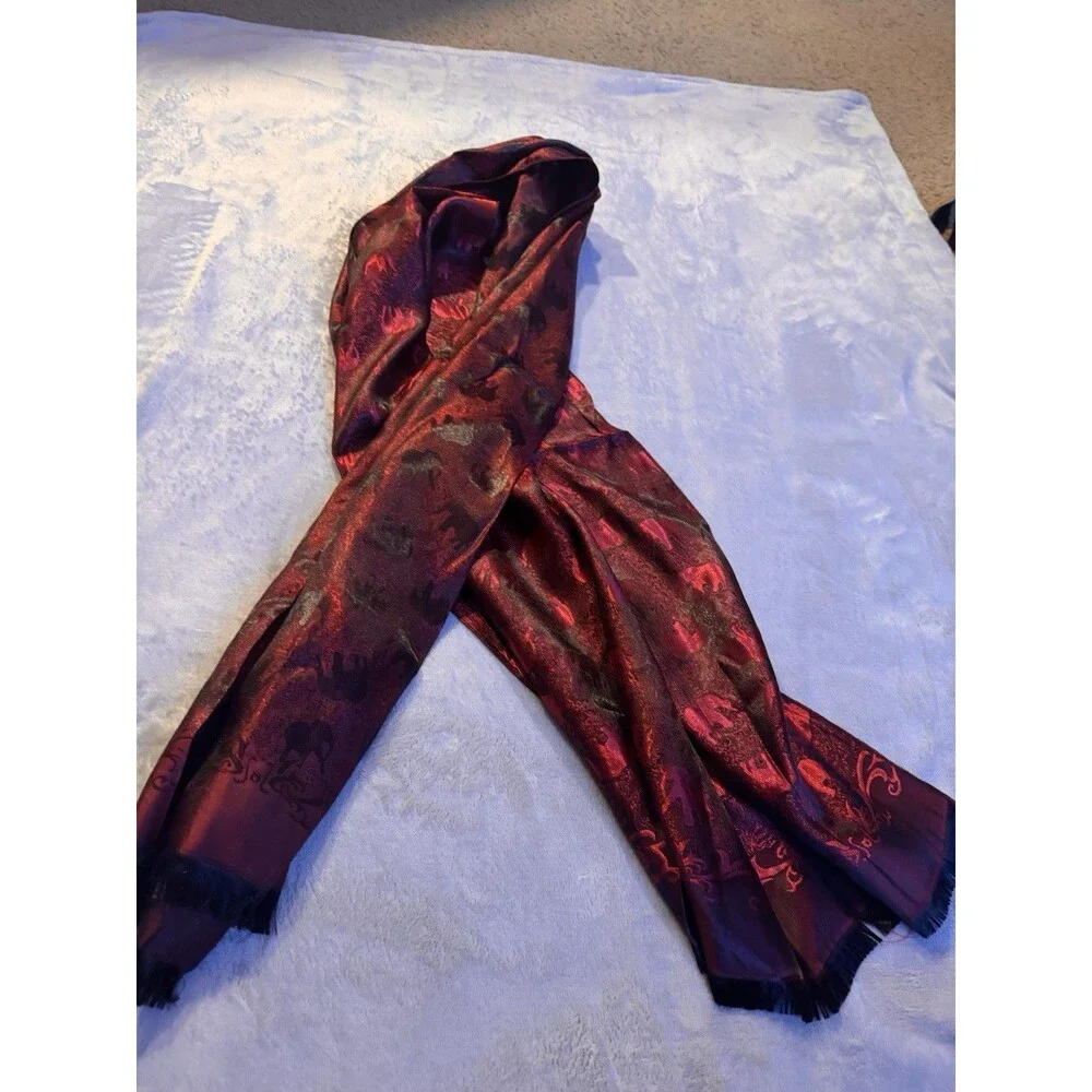 Thai Hand Woven Elephant Silk  Scarf 27” X 70”
