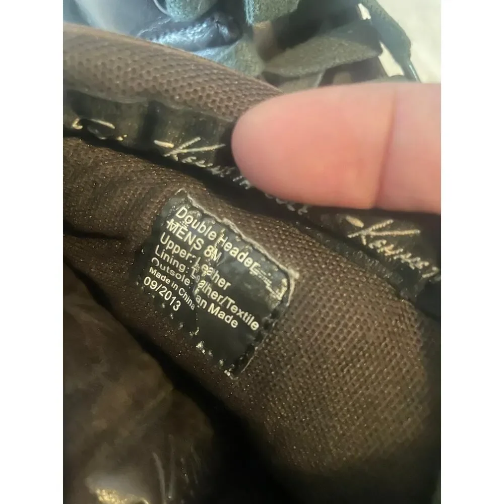 Kenneth Cole Men’s Military High Top Leather Boots Camo Sole Brown Green Size 8