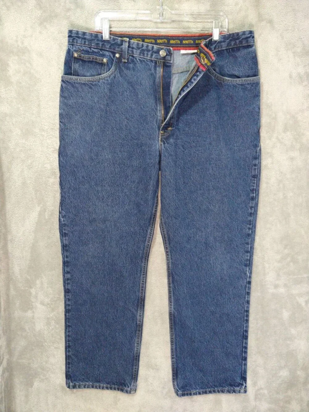 Beretta Jeans Mens 40x30 Blue Denim High Rise Straight Leg Vintage Made In USA