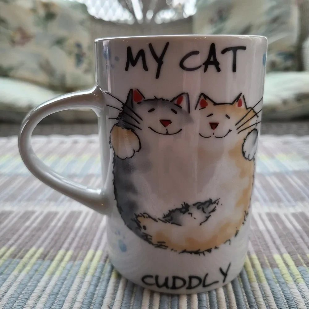 Contented Pets Cat Lover's Fine Porcelain Coffee Tea Cup Mug Rayware Vintage