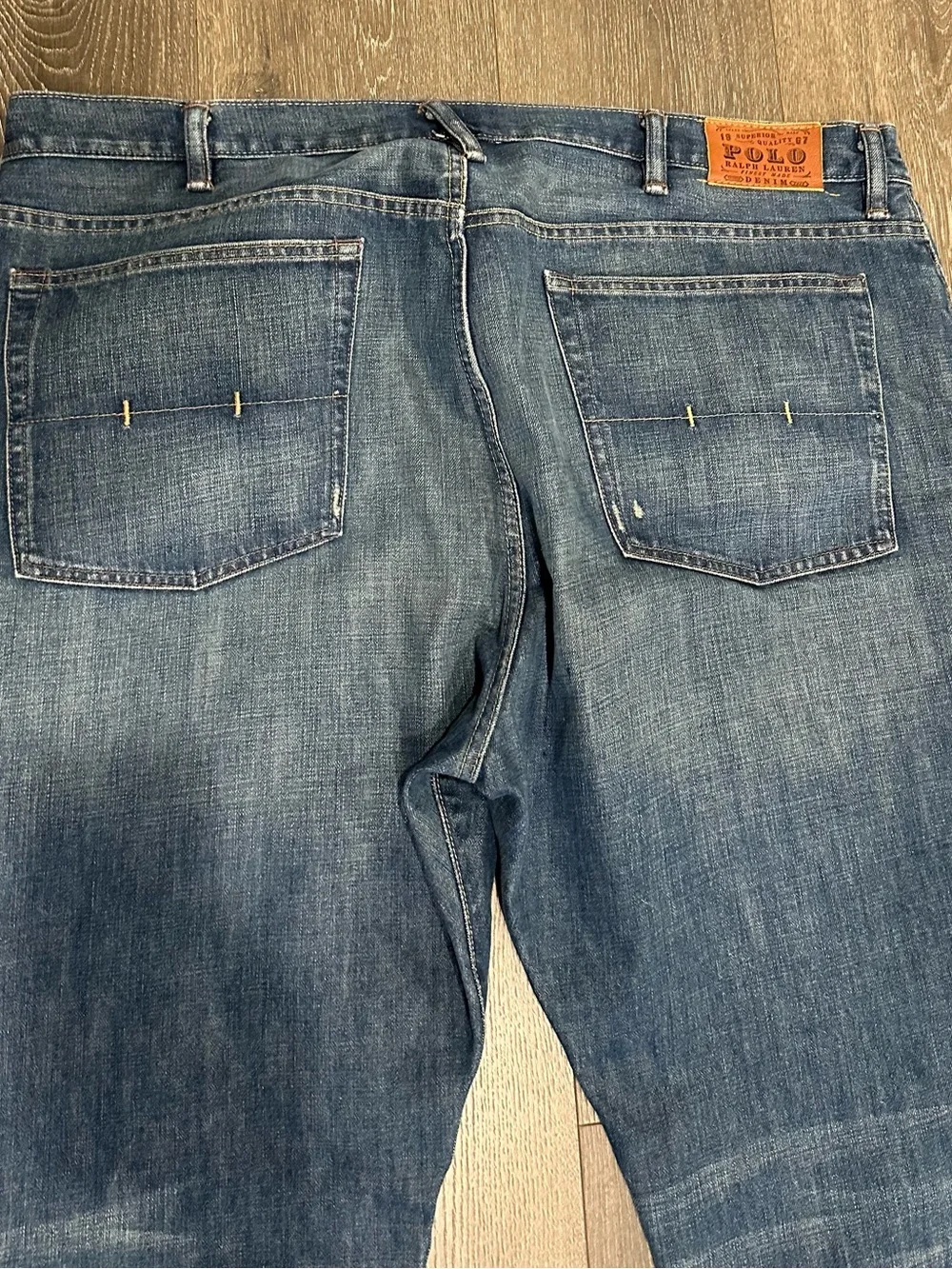 Ralph Lauren Double RL Men's Washed Blue Relaxed Jeans