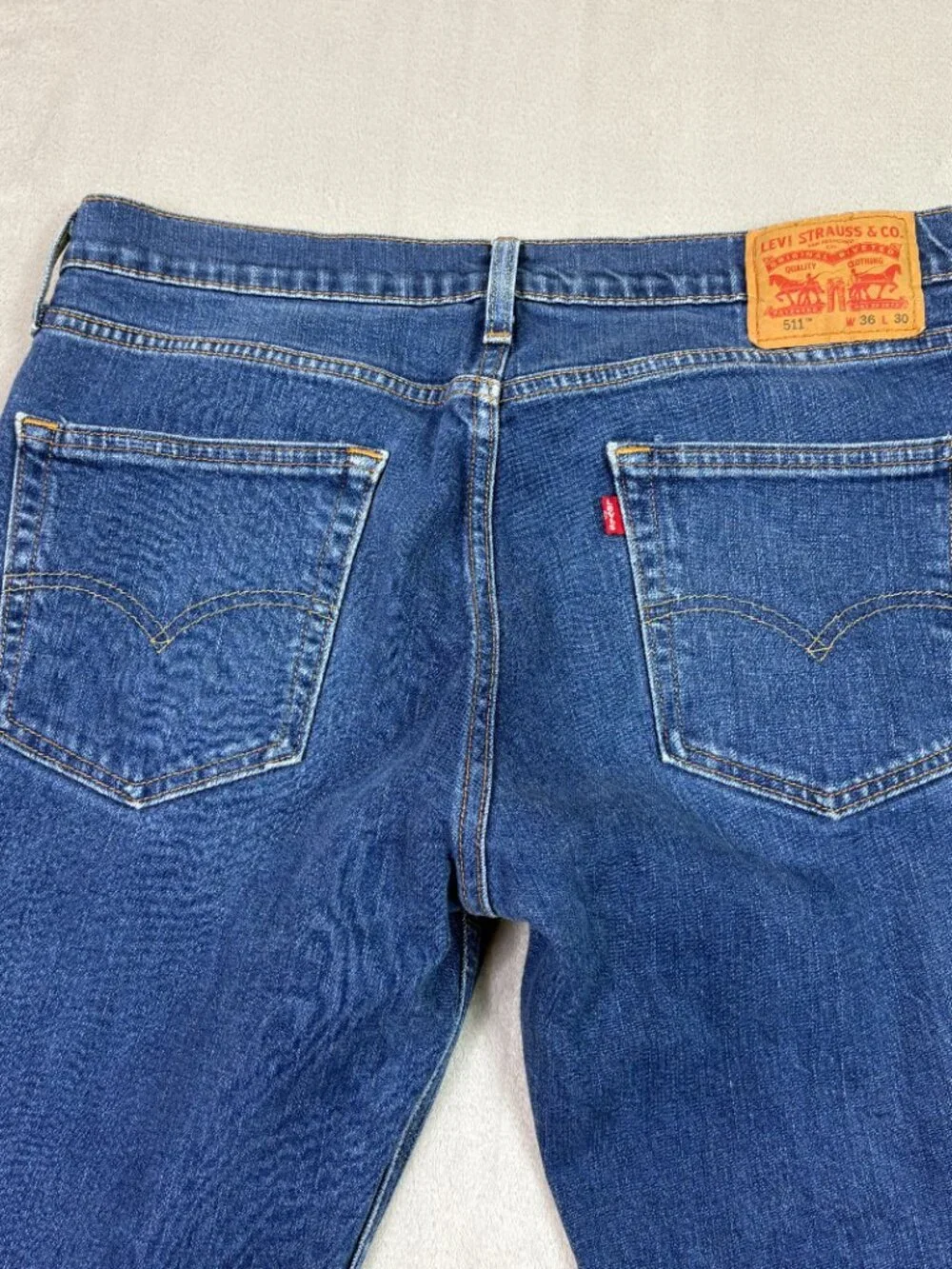Levi's 511 Jeans Men's Size 36x30 Blue Stretch Denim Cotton Blend Straight Fit