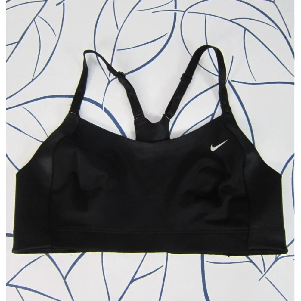 Nike Alpha Dri-Fit High Support Sports Bra Black Size 34C Yoga Run