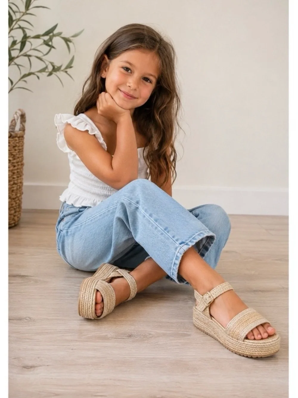 Girl's Dress Sandals Steve Madden Kiko Espadrille Wedge Sandals Size 1M