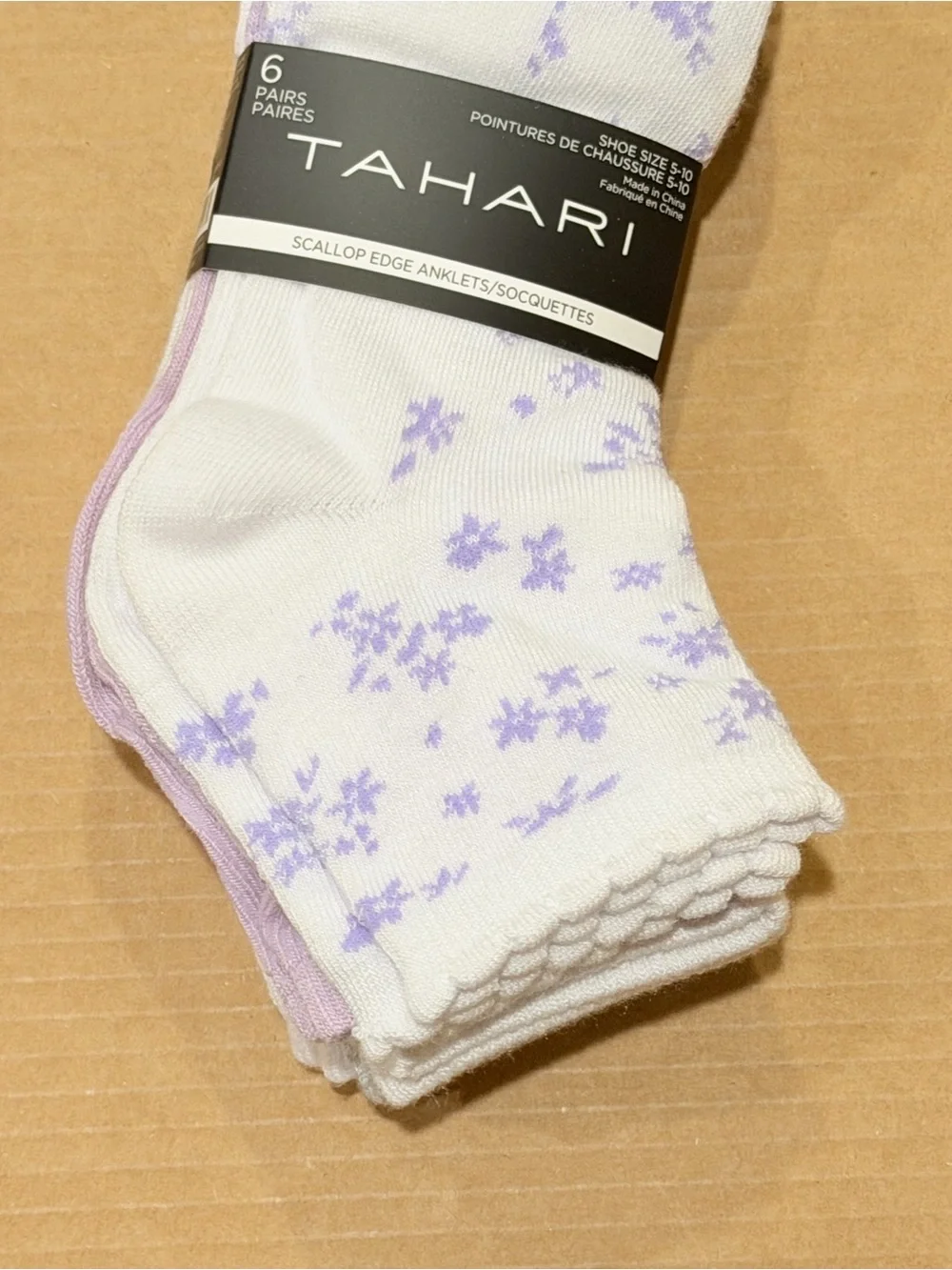 Tahari Women’s Assorted Ankle Socks Lupine/ Lavender/ White/ Grey Size 6 Pairs