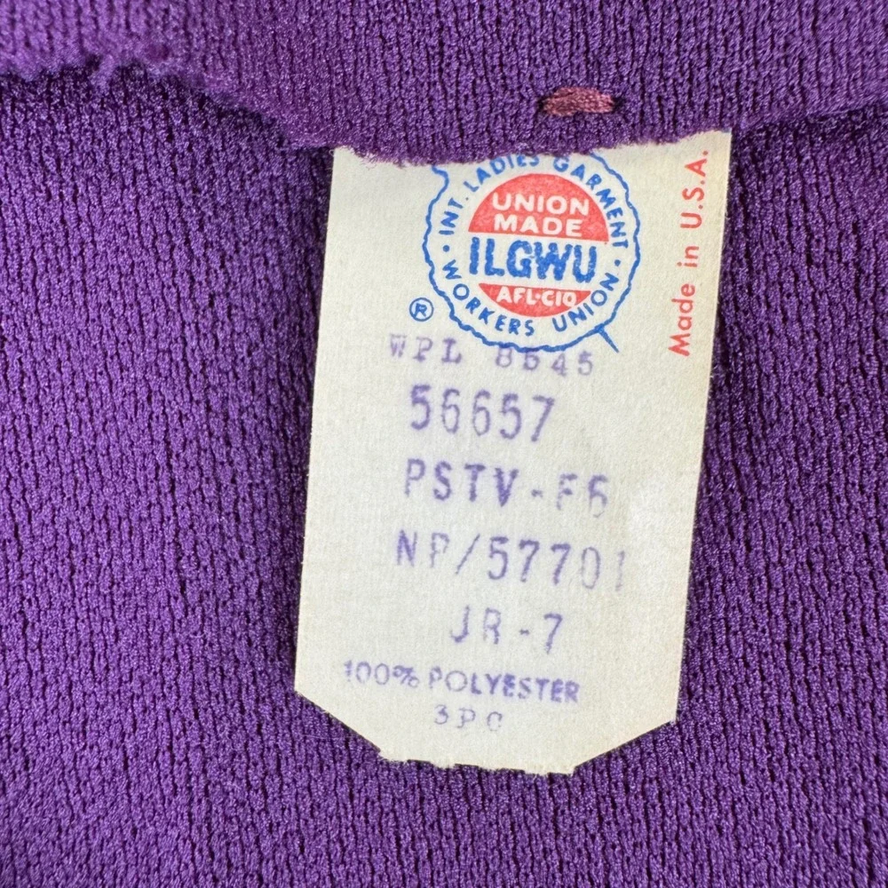 VINTAGE Lady Blair Cardigan Vest Set Womens 7 Purple 70s ILGWU Contrast Stitch