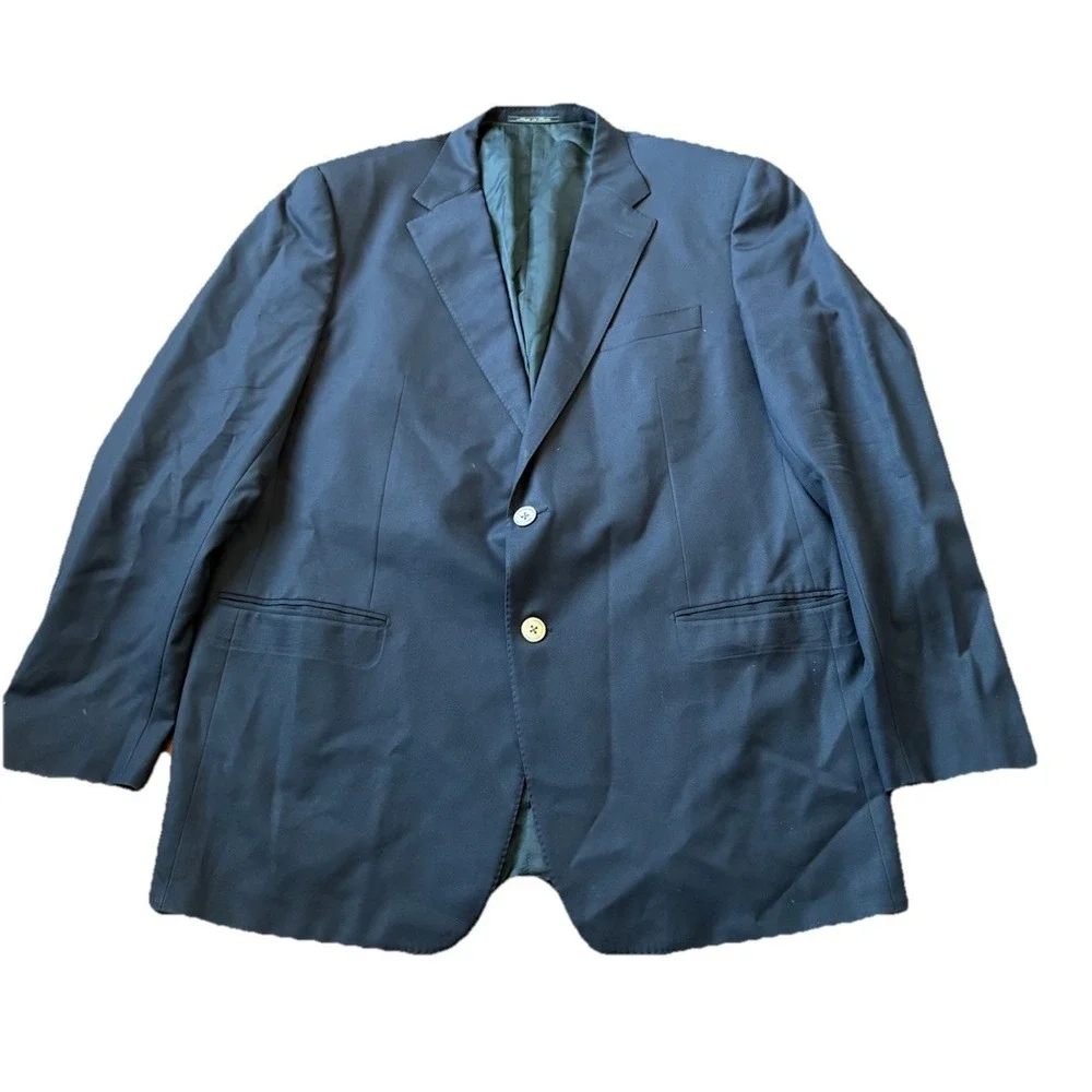 Corneliani Men's Blue Wool/Rayon Blazer Jacket Size‎ 58 7L Made In Italy