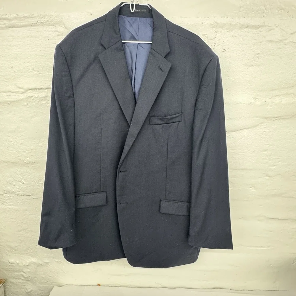 Lauren‎ Ralph Lauren Blazer Mens 50R Navy 100% Wool Two Button Canada Jacket