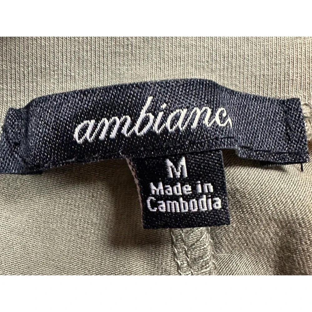 Ambiance High Waist Ankle Leggings Olive Green Cotton Stretch‎ Size Medium NWT