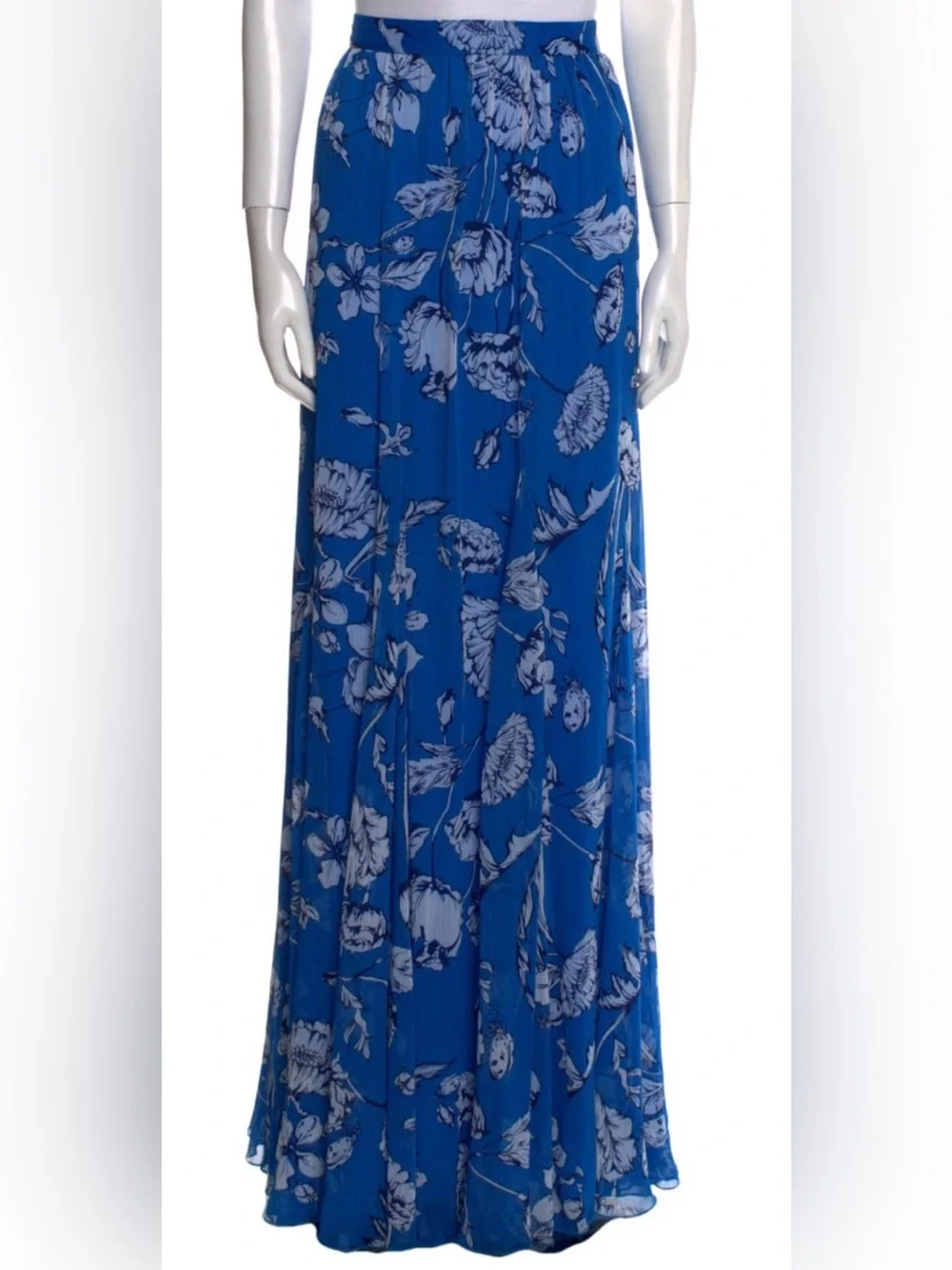 Alice + Olivia Blue Floral Maxi Skirt